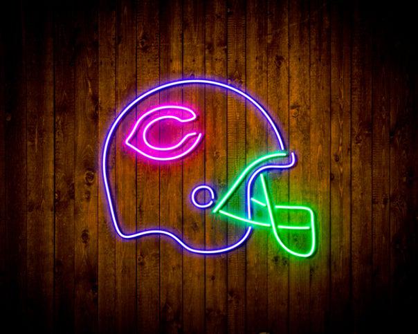 NFL Chicago Bears Helmet Handmade Neon Flex LED Sign - Image 3