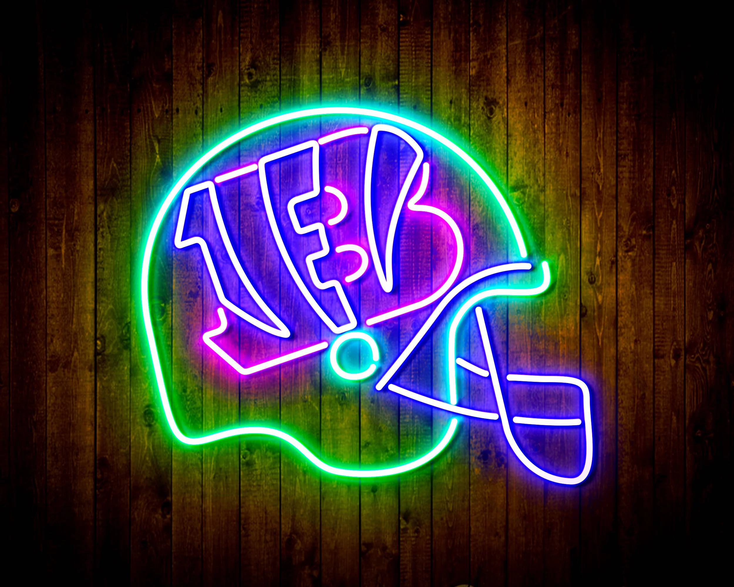 NFL Helmet Cincinnati Bengals Bar Neon Flex LED Sign - Image 3