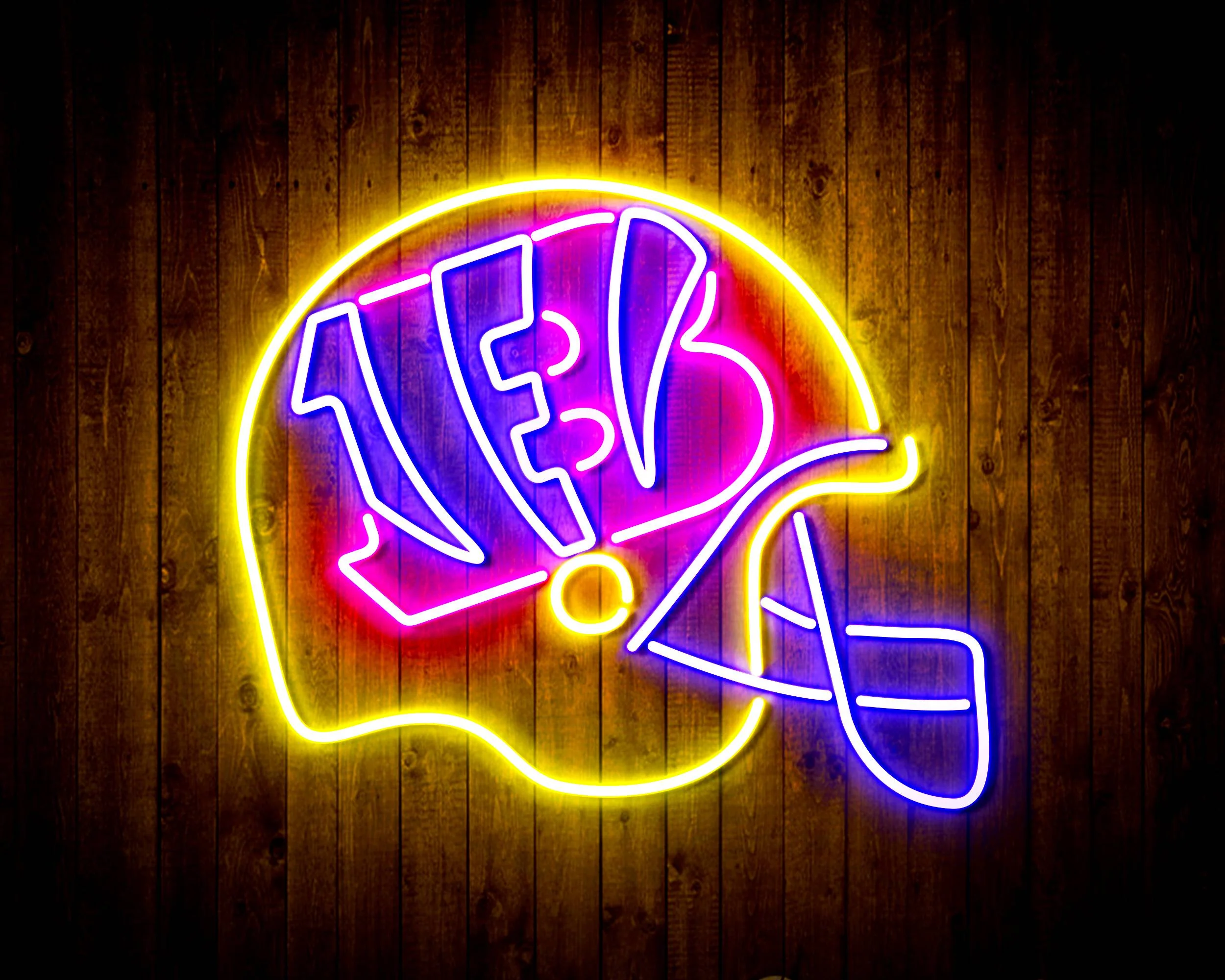 NFL Helmet Cincinnati Bengals Bar Neon Flex LED Sign - Image 4