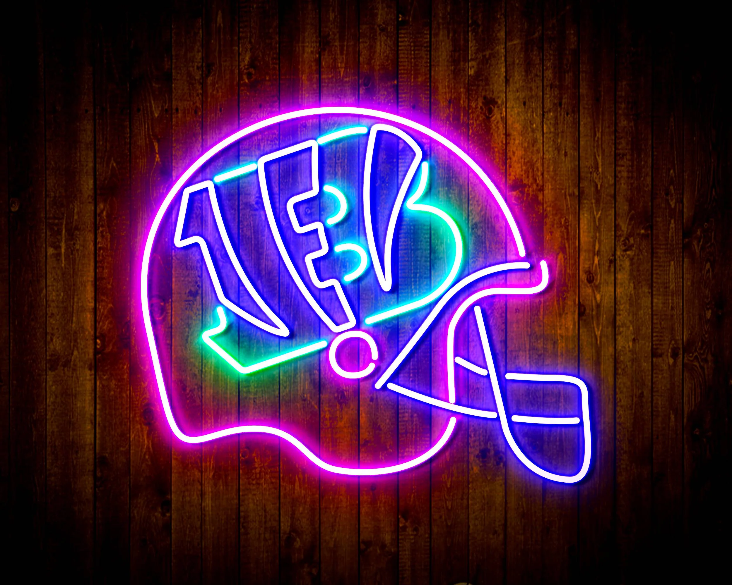 NFL Helmet Cincinnati Bengals Bar Neon Flex LED Sign - Image 5