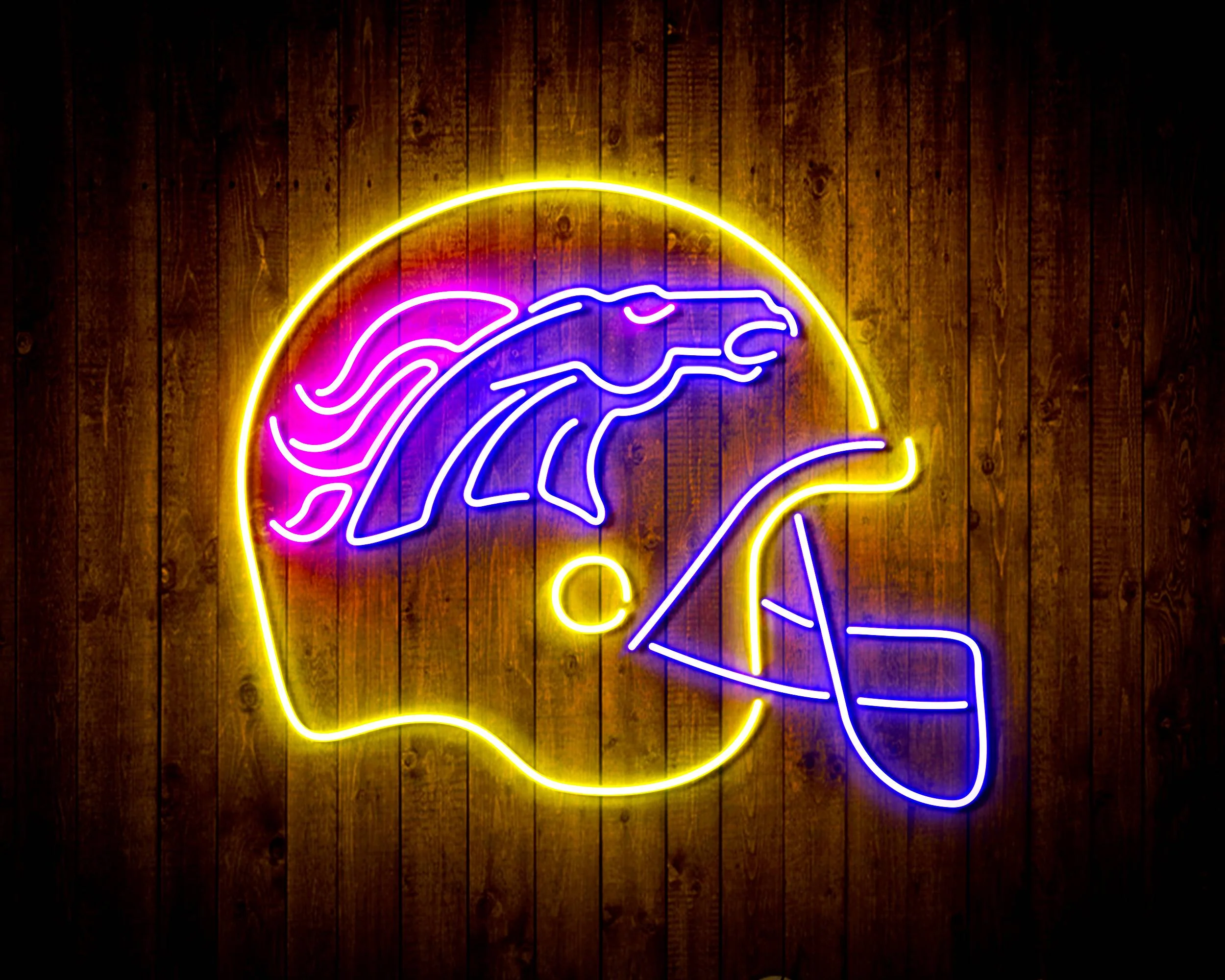 NFL Helmet Denver Broncos Bar Neon Flex LED Sign - Image 6