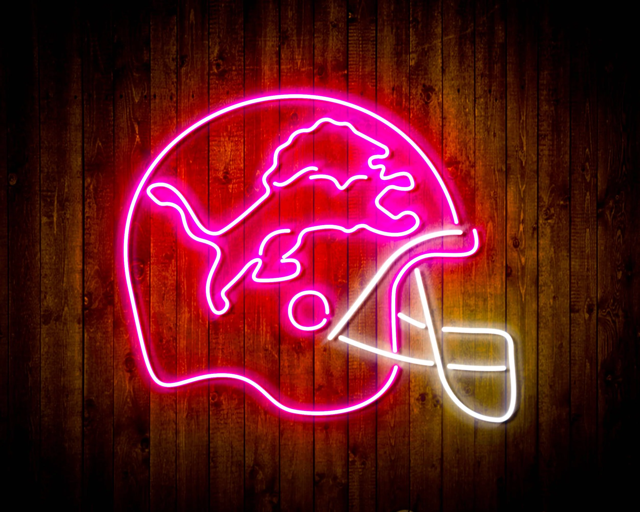 NFL Helmet Detroit Lions Bar Neon Flex LED Sign - Image 7