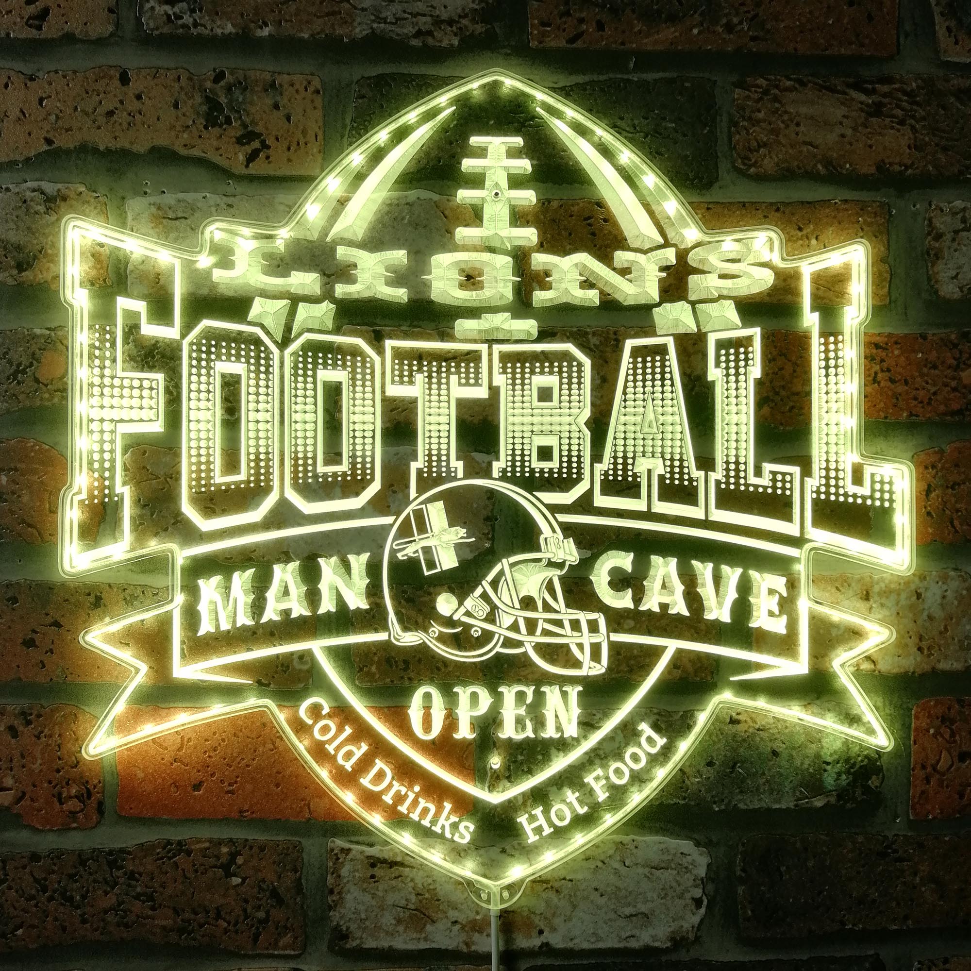 NFL Helmet Detroit Lions Football Neon LED Sign with Dynamic RGB Colors - Image 7