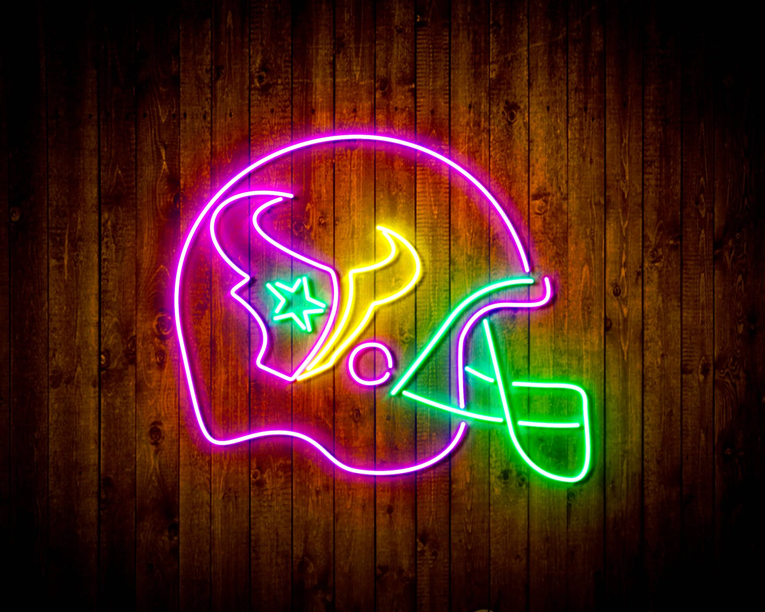 NFL Helmet Houston Texans Bar Neon Flex LED Sign - Image 4