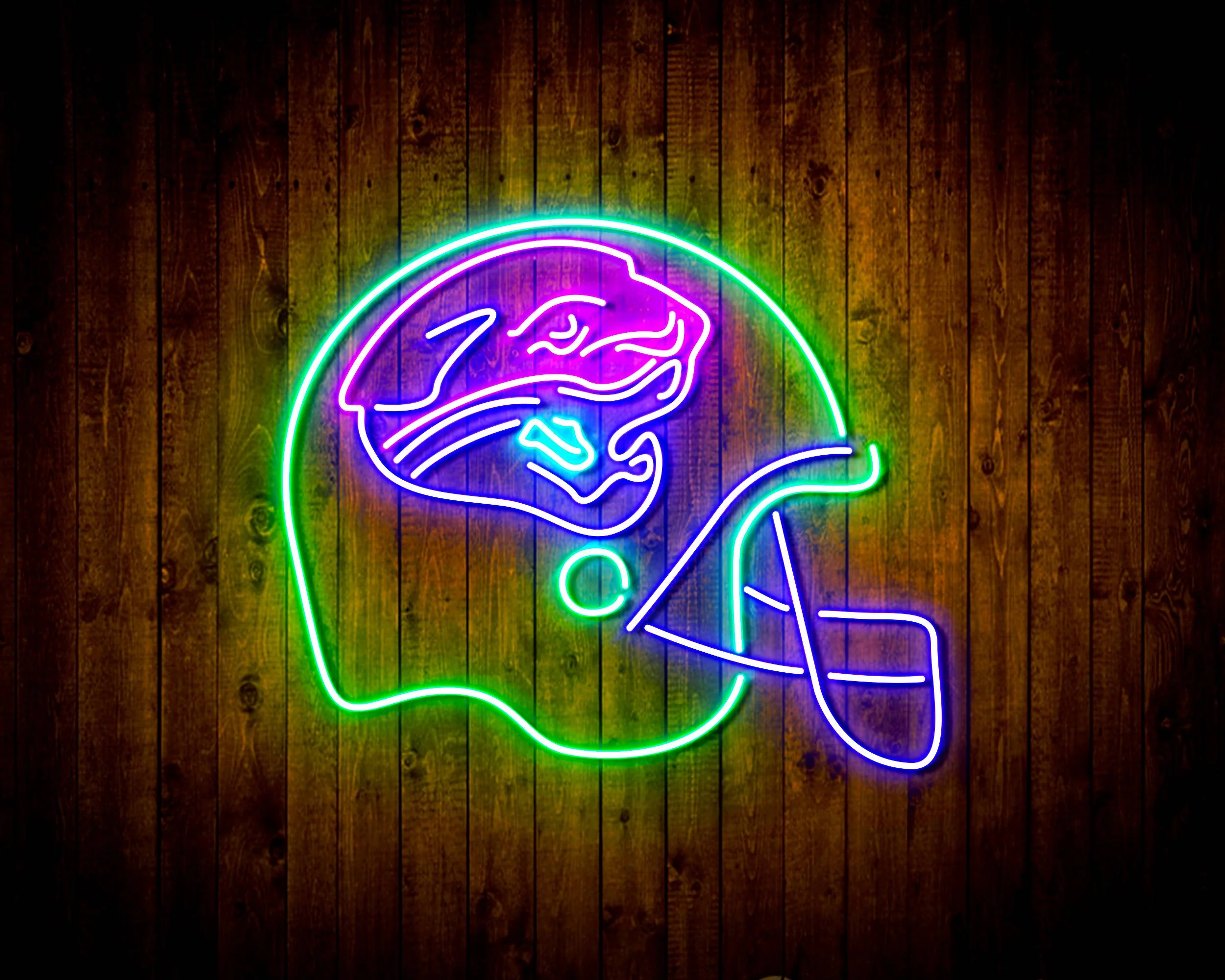 NFL Helmet Jacksonville Jaguars Bar Neon Flex LED Sign - Image 3