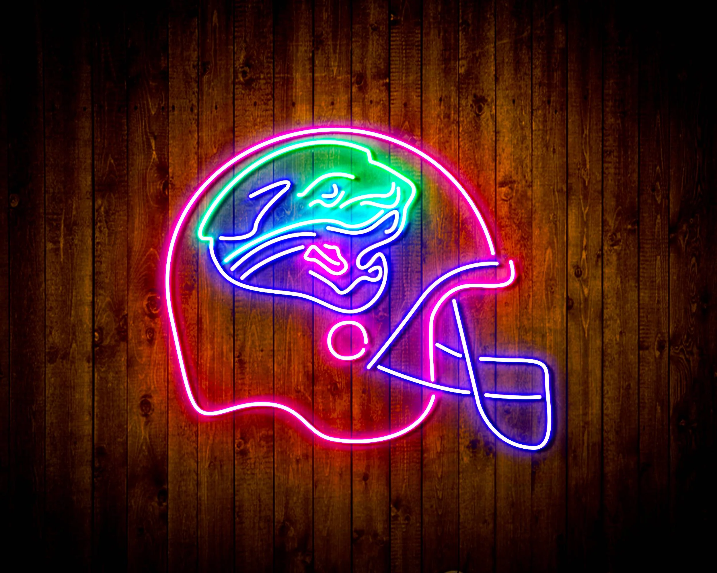 NFL Helmet Jacksonville Jaguars Bar Neon Flex LED Sign - Image 6