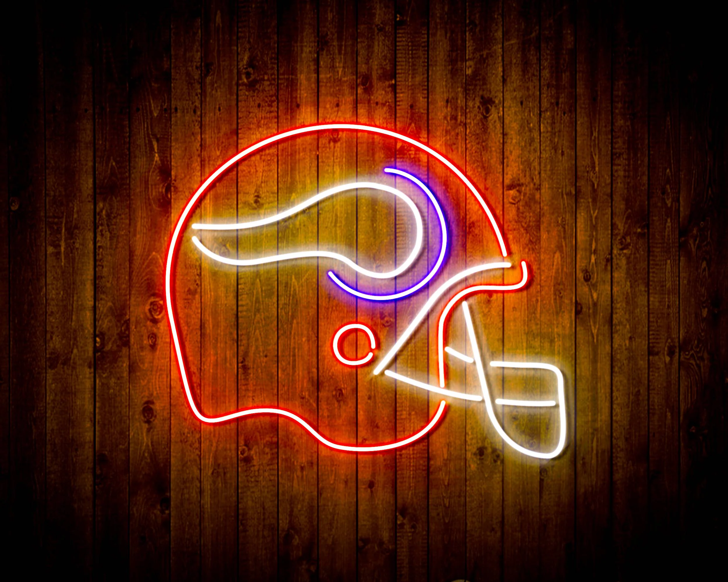 NFL Helmet Minnesota Vikings Bar Neon Flex LED Sign - Image 3