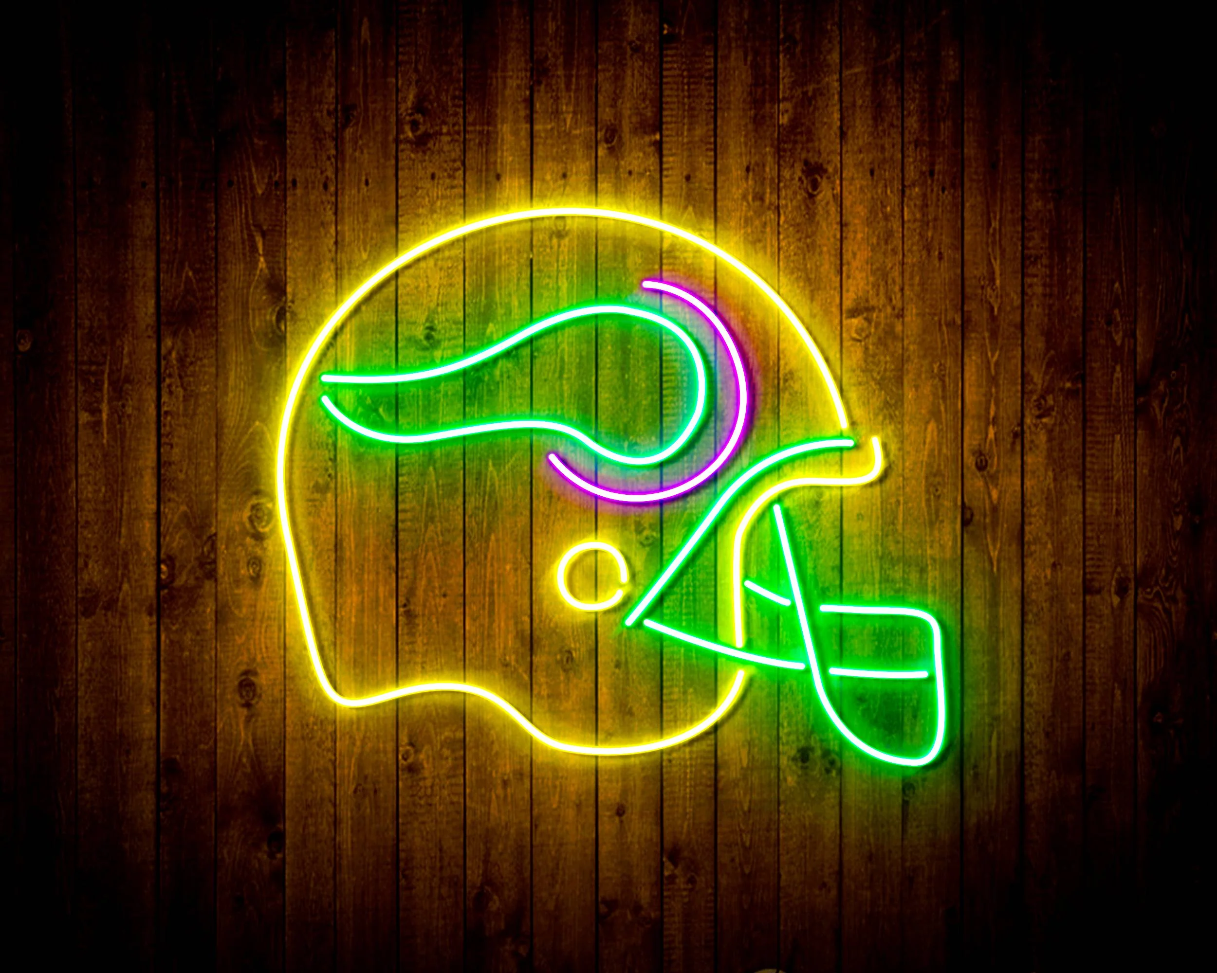 NFL Helmet Minnesota Vikings Bar Neon Flex LED Sign - Image 4