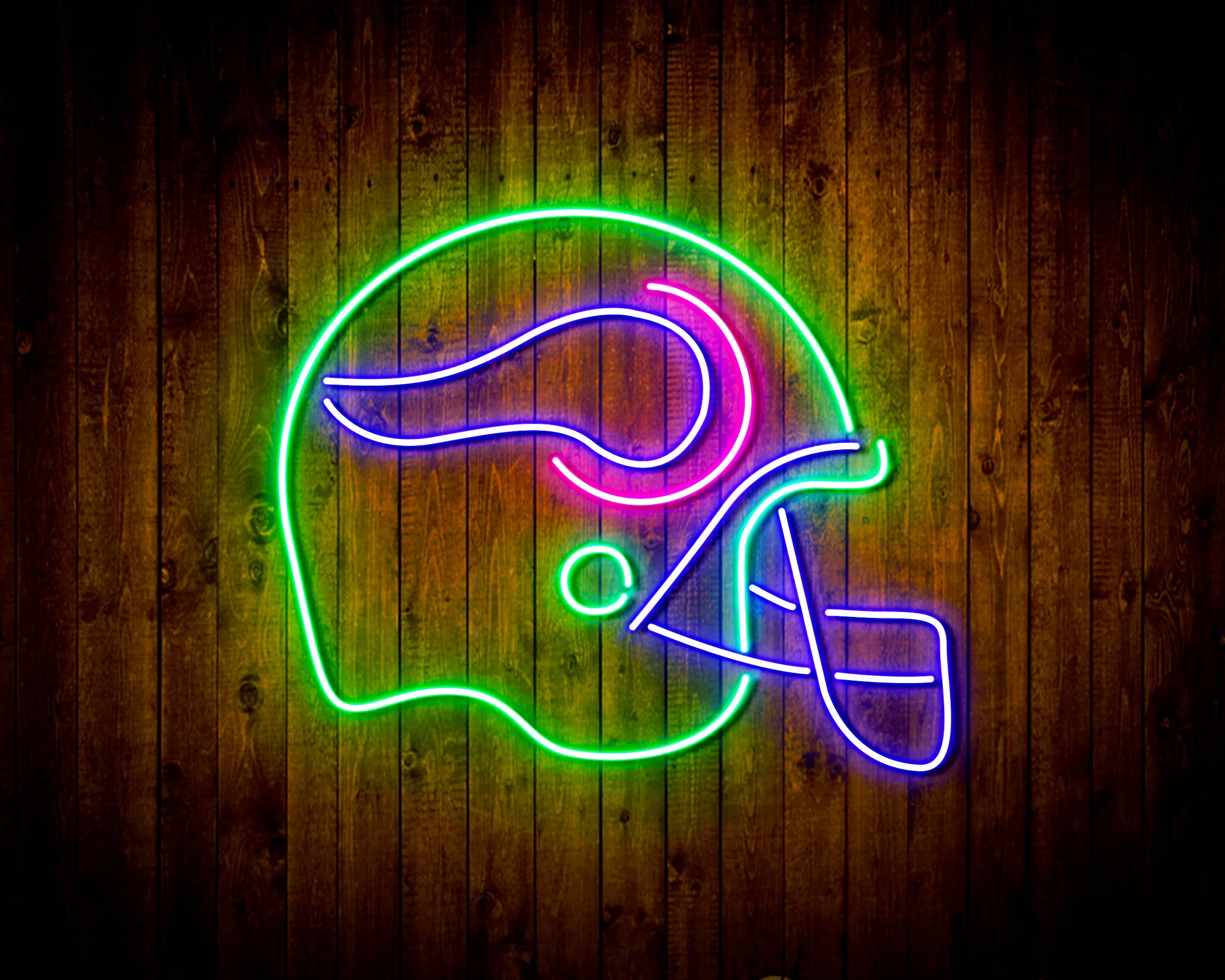 NFL Helmet Minnesota Vikings Bar Neon Flex LED Sign - Image 6
