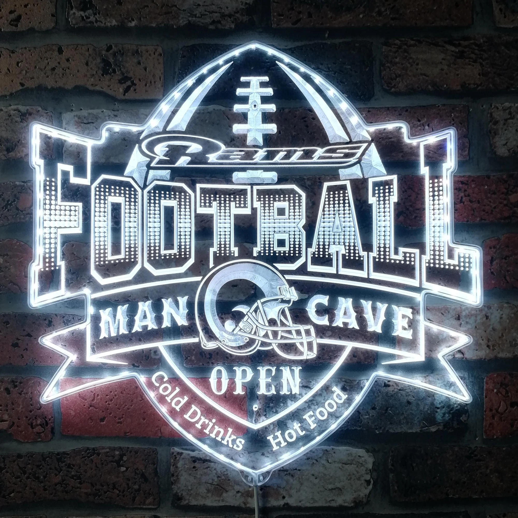 LA Rams Football Neon LED Sign with Dynamic RGB Colors - Image 5