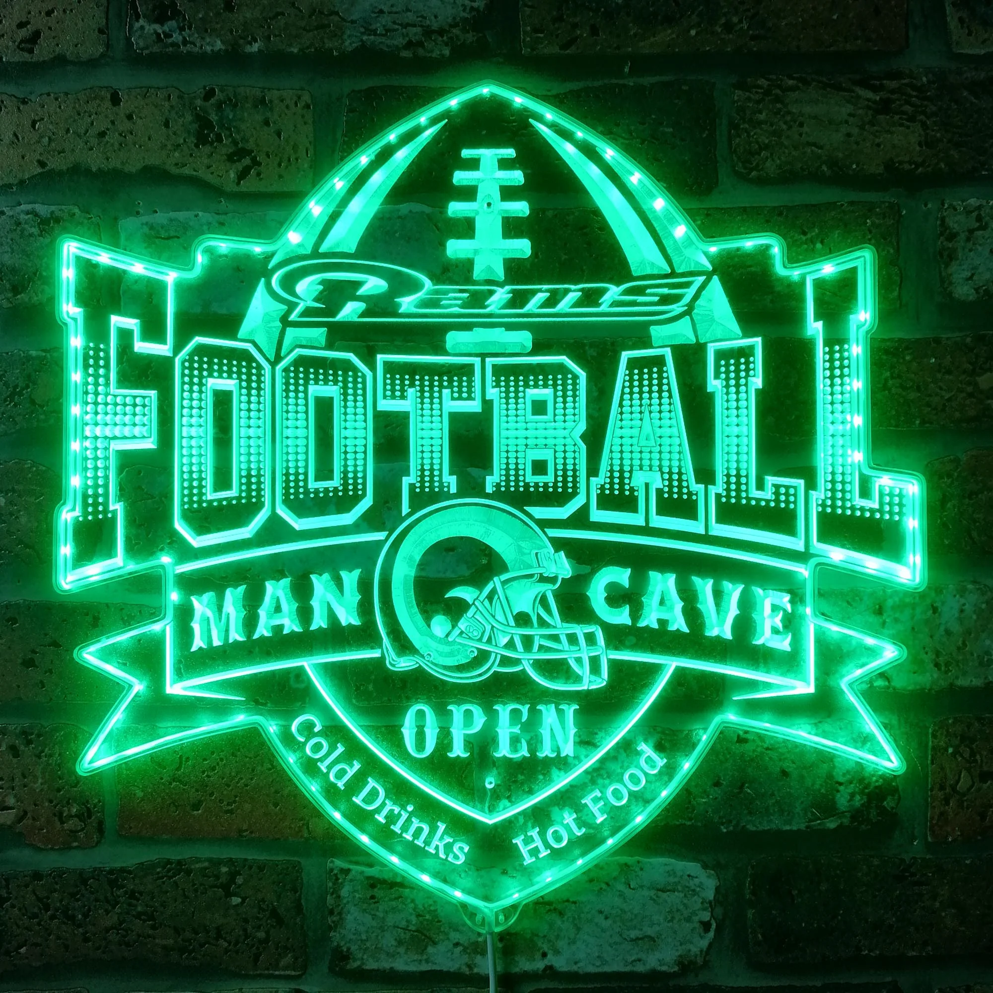 LA Rams Football Neon LED Sign with Dynamic RGB Colors - Image 6