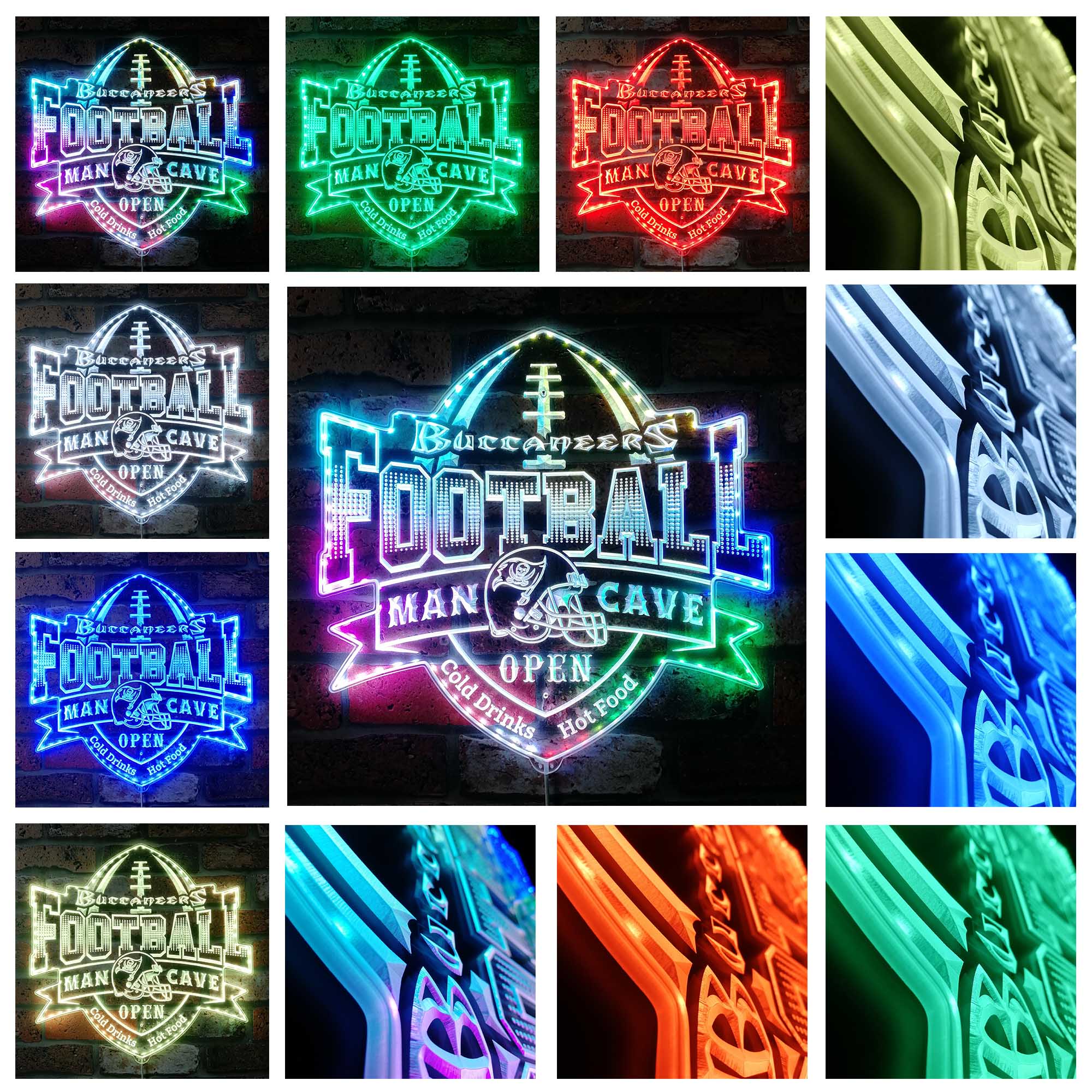 Tampa Bay Buccaneers Neon LED Sign with Dynamic RGB Colors - Image 2