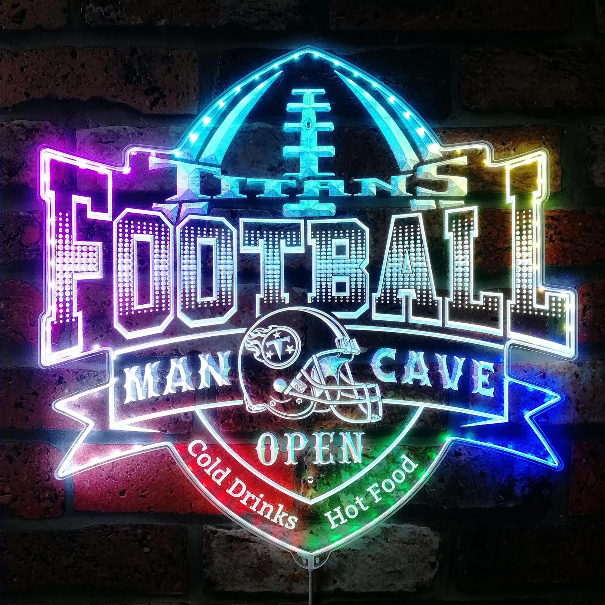 NFL Helmet Tennessee Titans Neon LED Sign with Dynamic RGB Colors