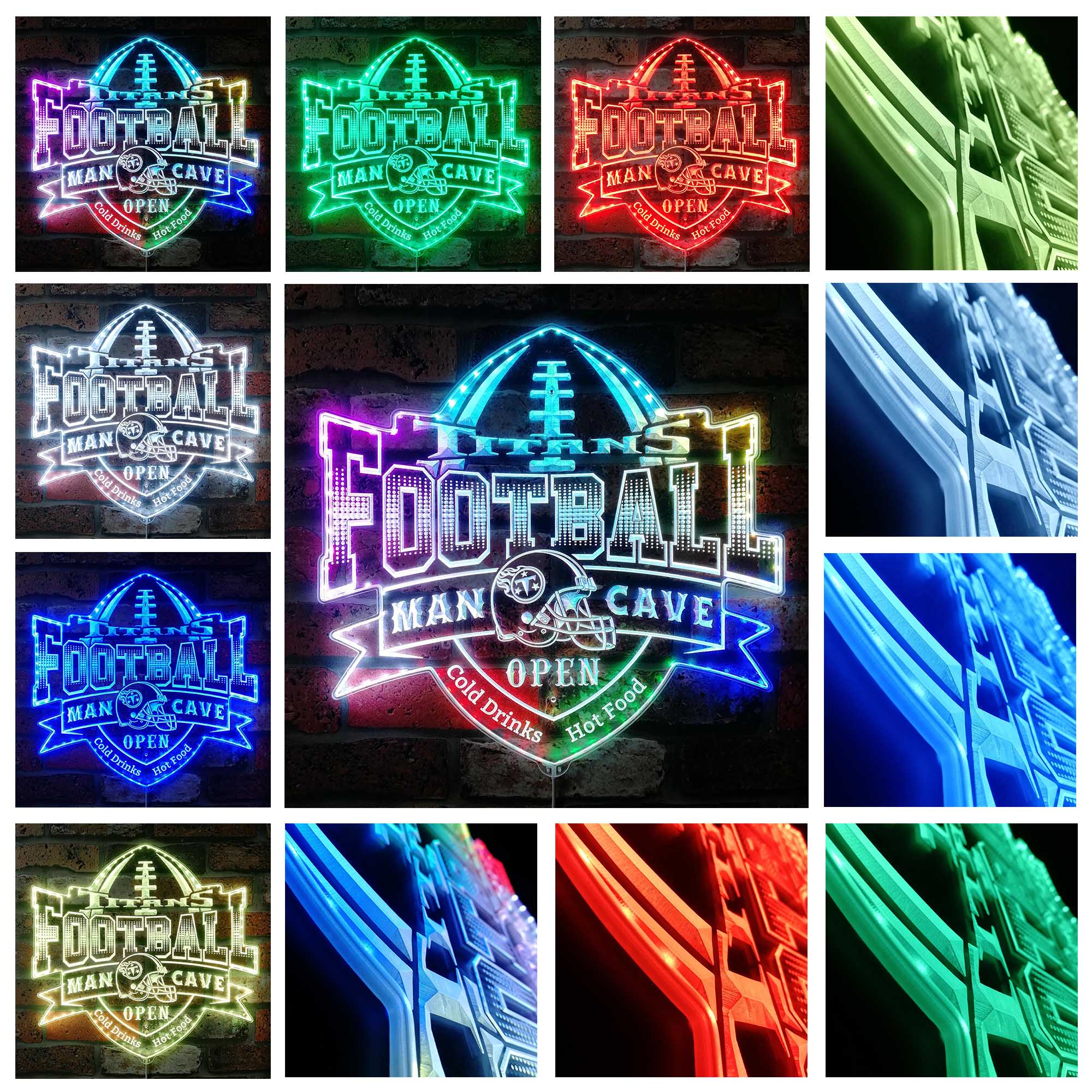 NFL Helmet Tennessee Titans Neon LED Sign with Dynamic RGB Colors - Image 2