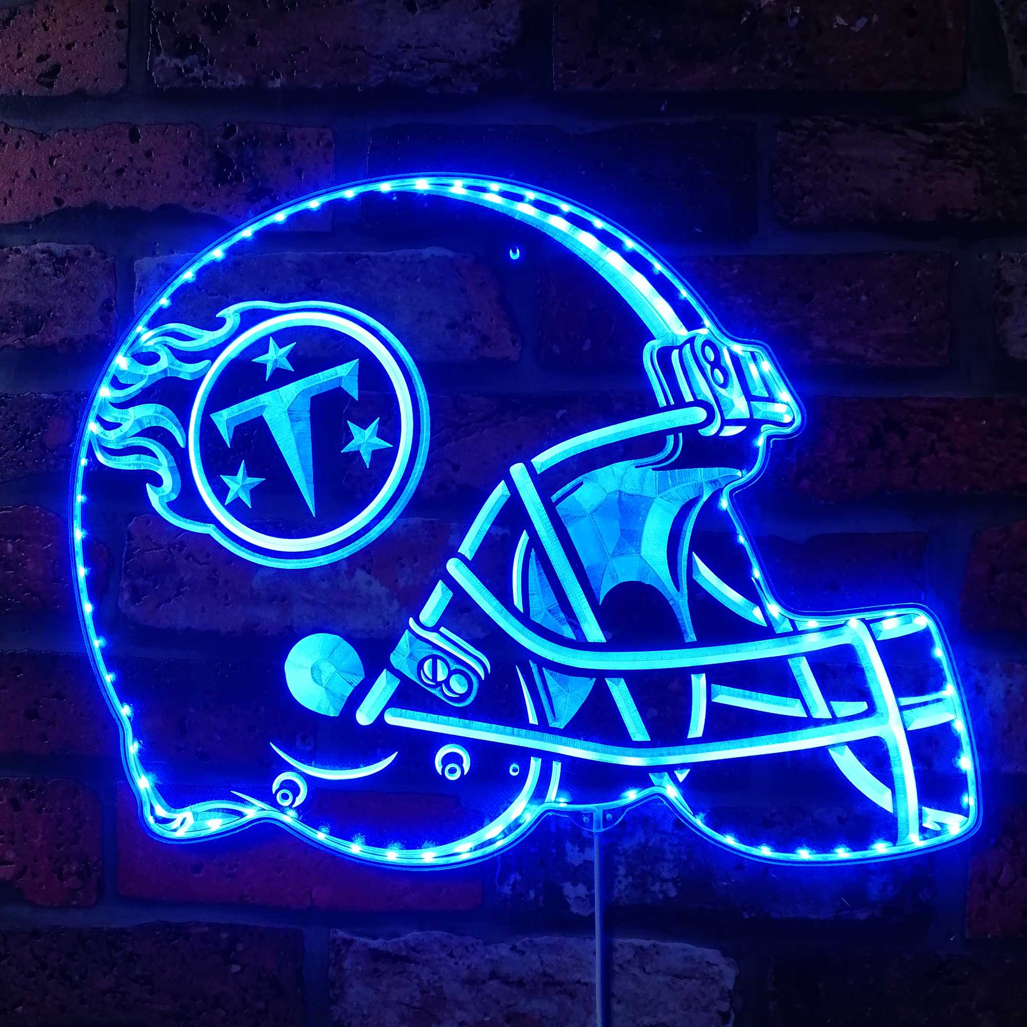 NFL Helmet Tennessee Titans Neon LED Sign with Dynamic RGB Colors - Image 4