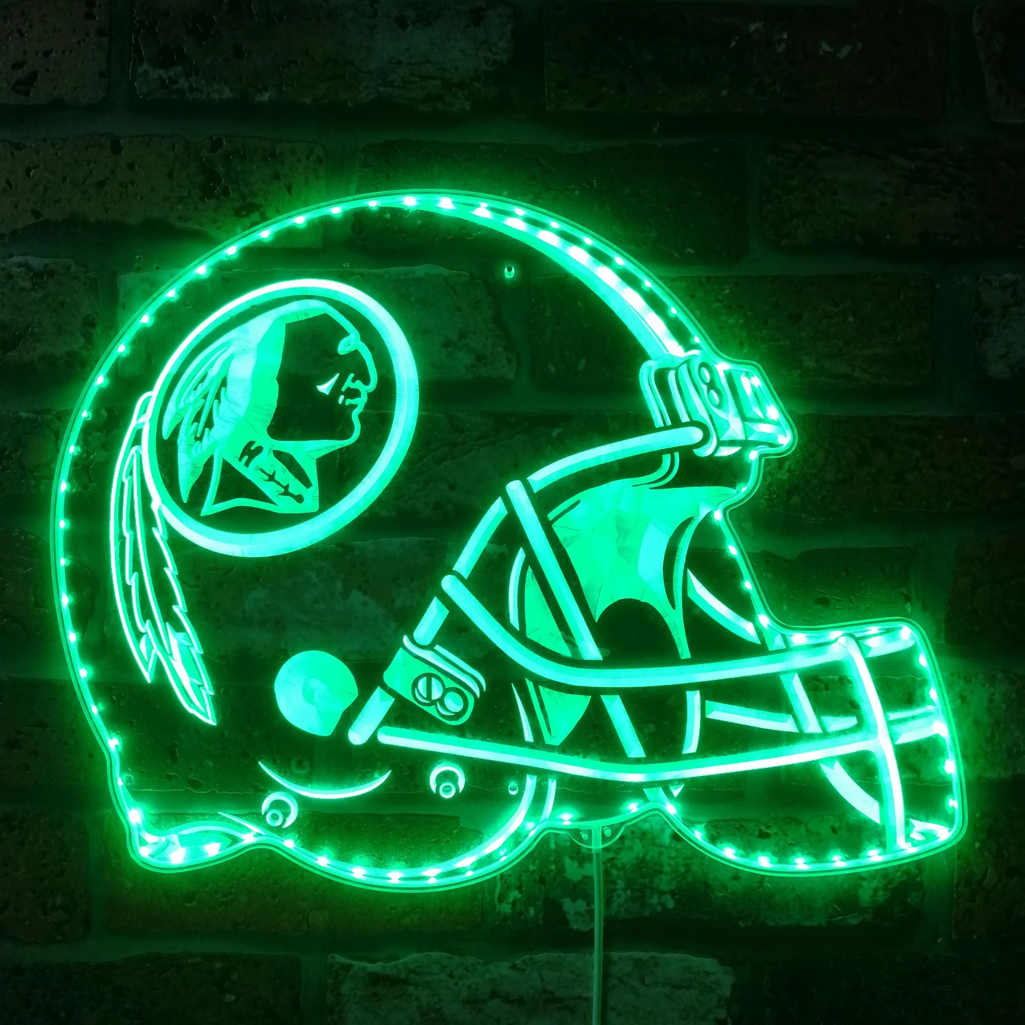 NFL Helmet Washington Neon LED Sign with Dynamic RGB Colors - Image 6