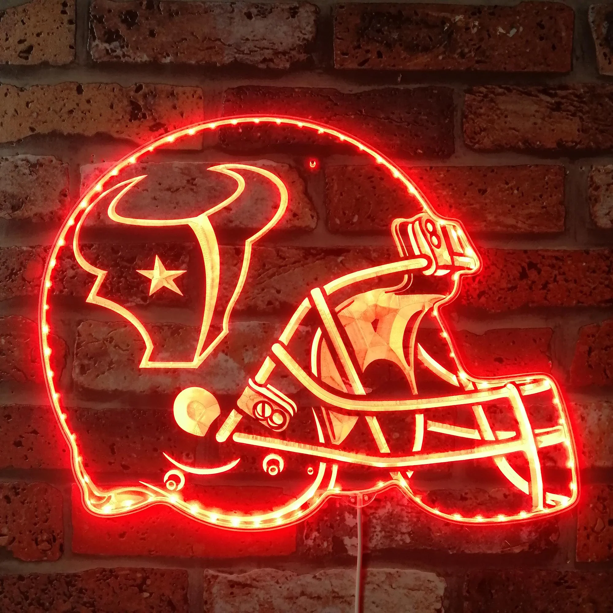 NFL Houston Texans Football Club Neon LED Sign with Dynamic RGB Colors - Image 3