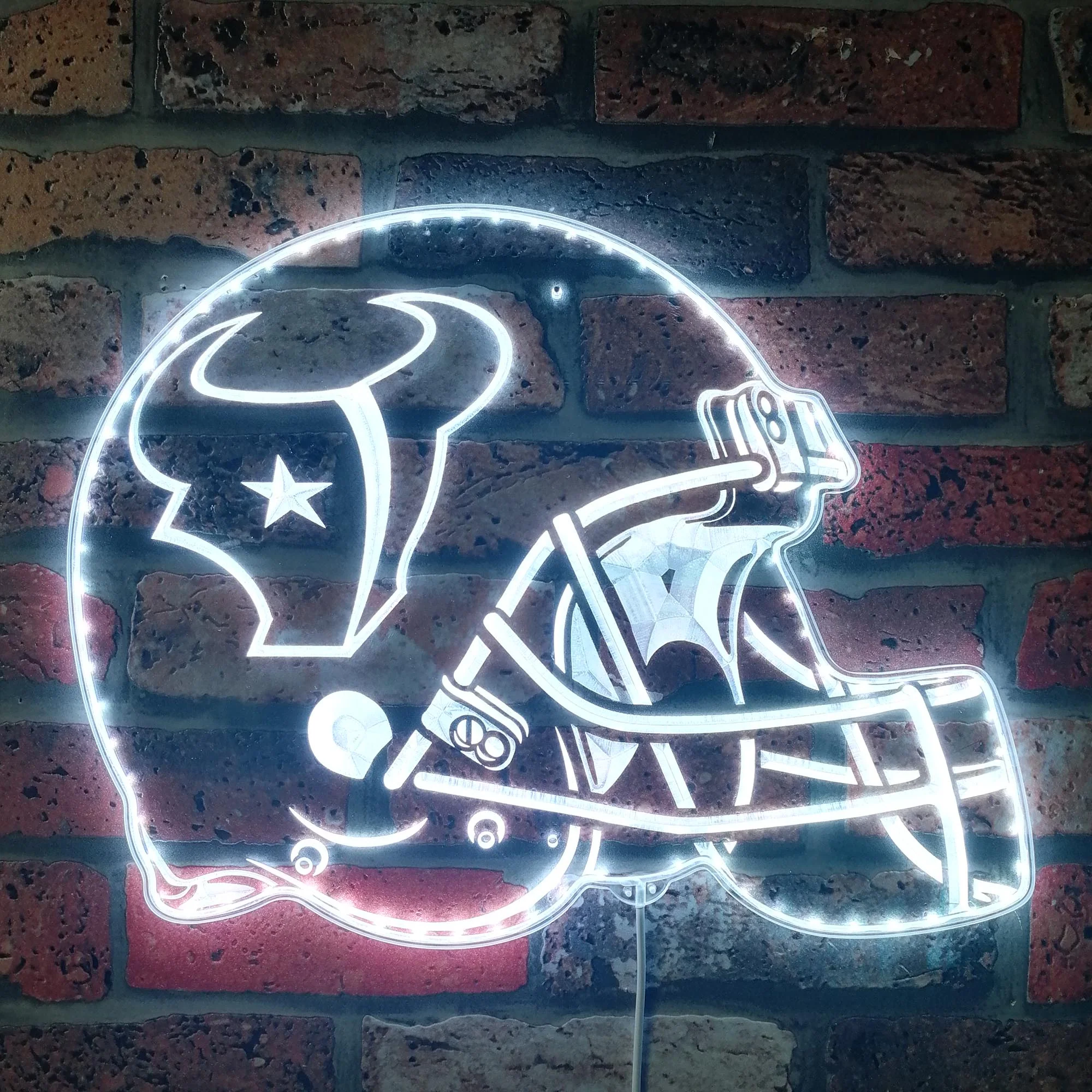 NFL Houston Texans Football Club Neon LED Sign with Dynamic RGB Colors - Image 5