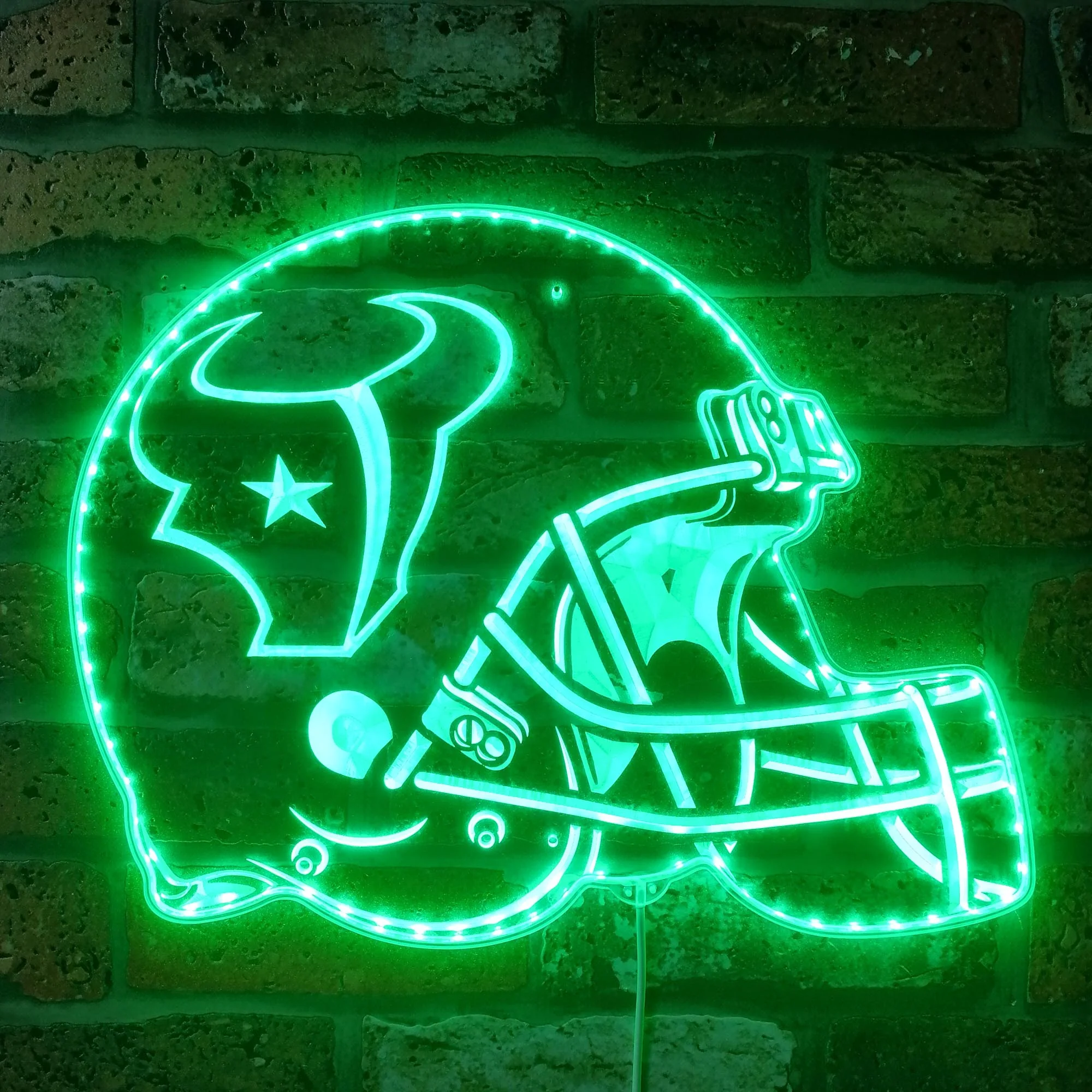 NFL Houston Texans Football Club Neon LED Sign with Dynamic RGB Colors - Image 6