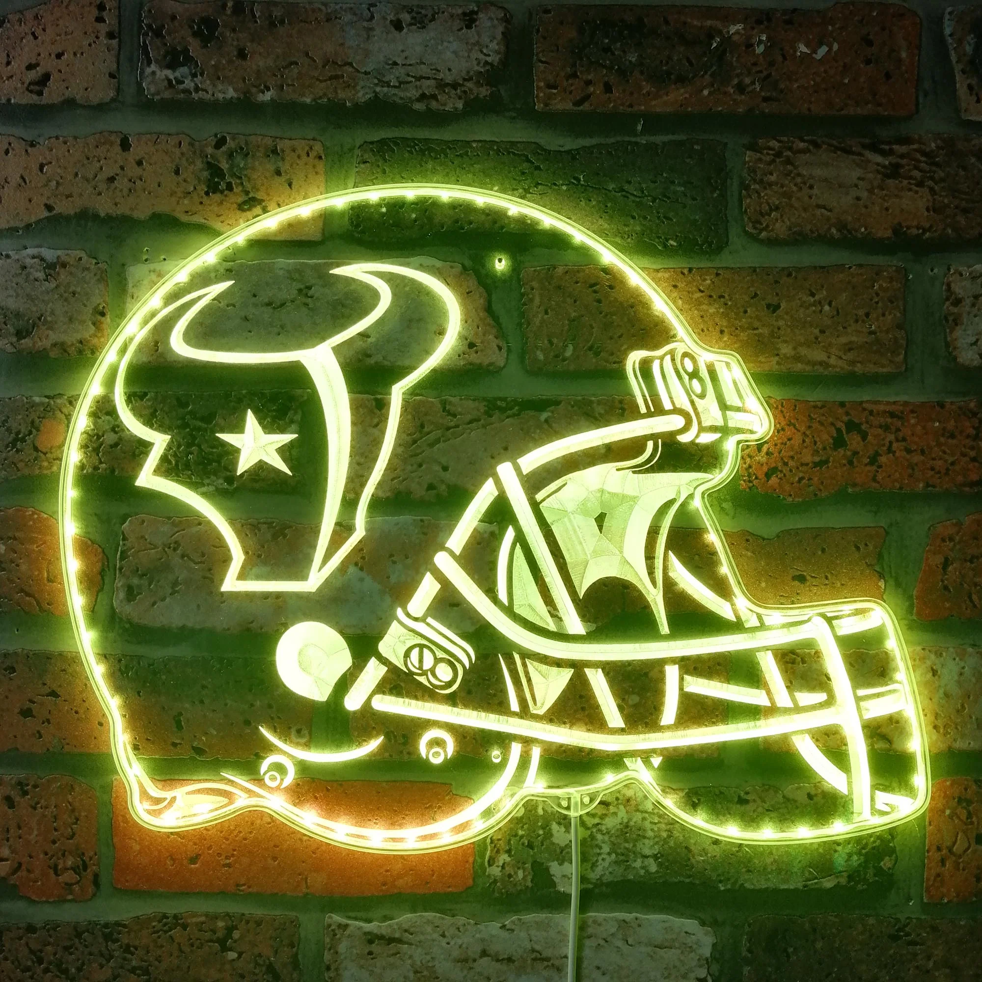 NFL Houston Texans Football Club Neon LED Sign with Dynamic RGB Colors - Image 7