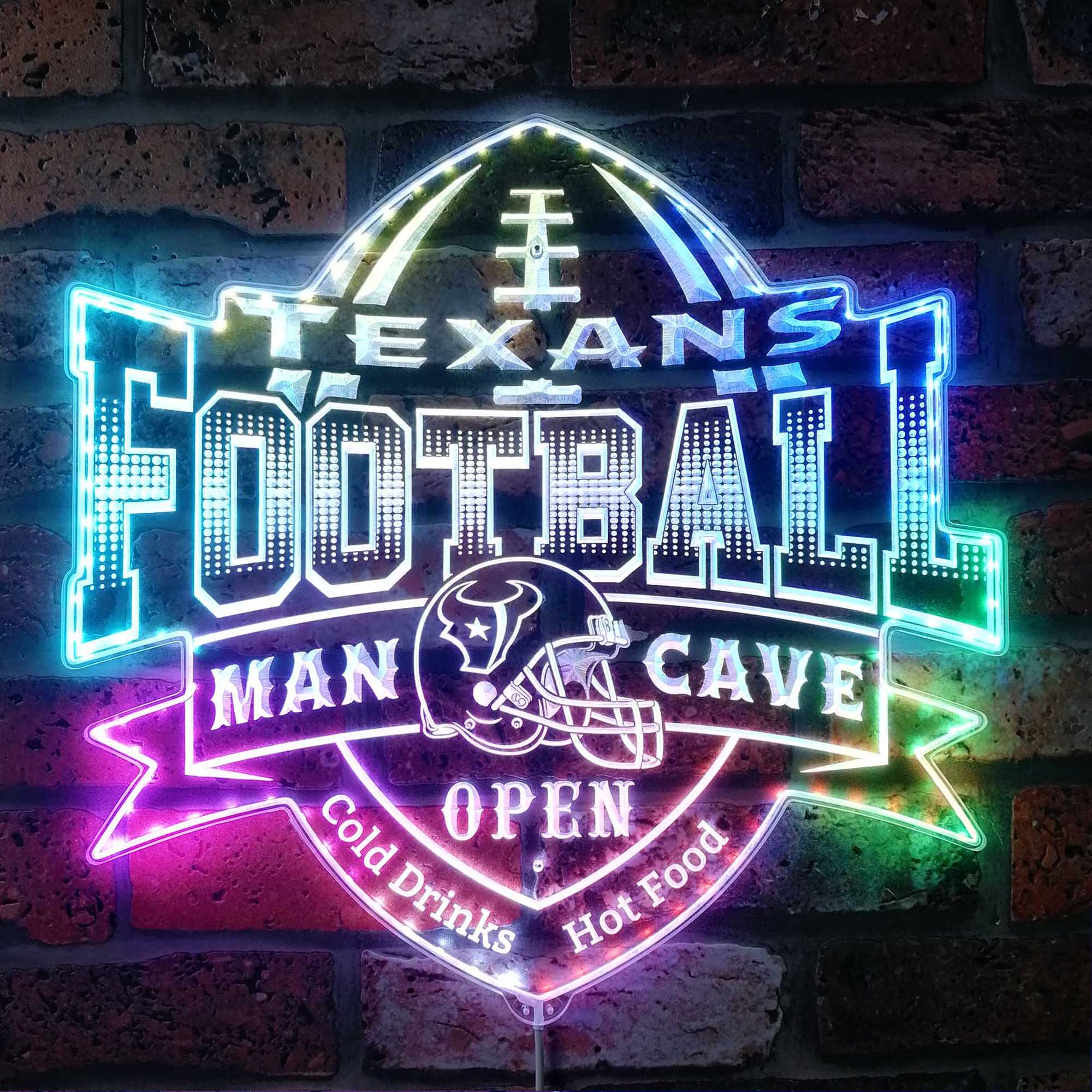 NFL Houston Texans Football Club Neon LED Sign with Dynamic RGB Colors