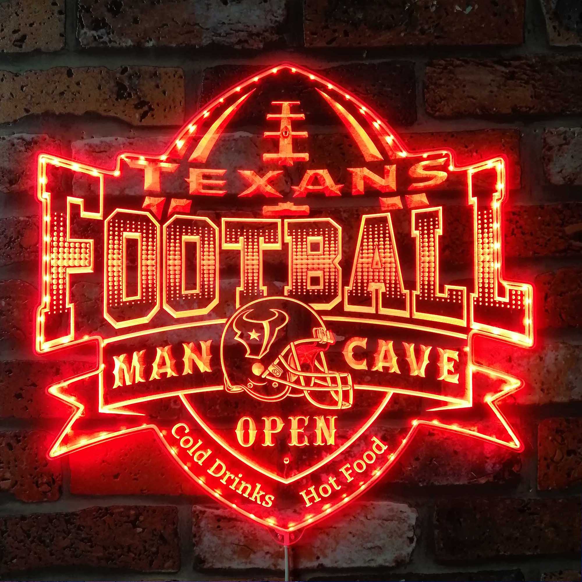 NFL Houston Texans Football Club Neon LED Sign with Dynamic RGB Colors - Image 3