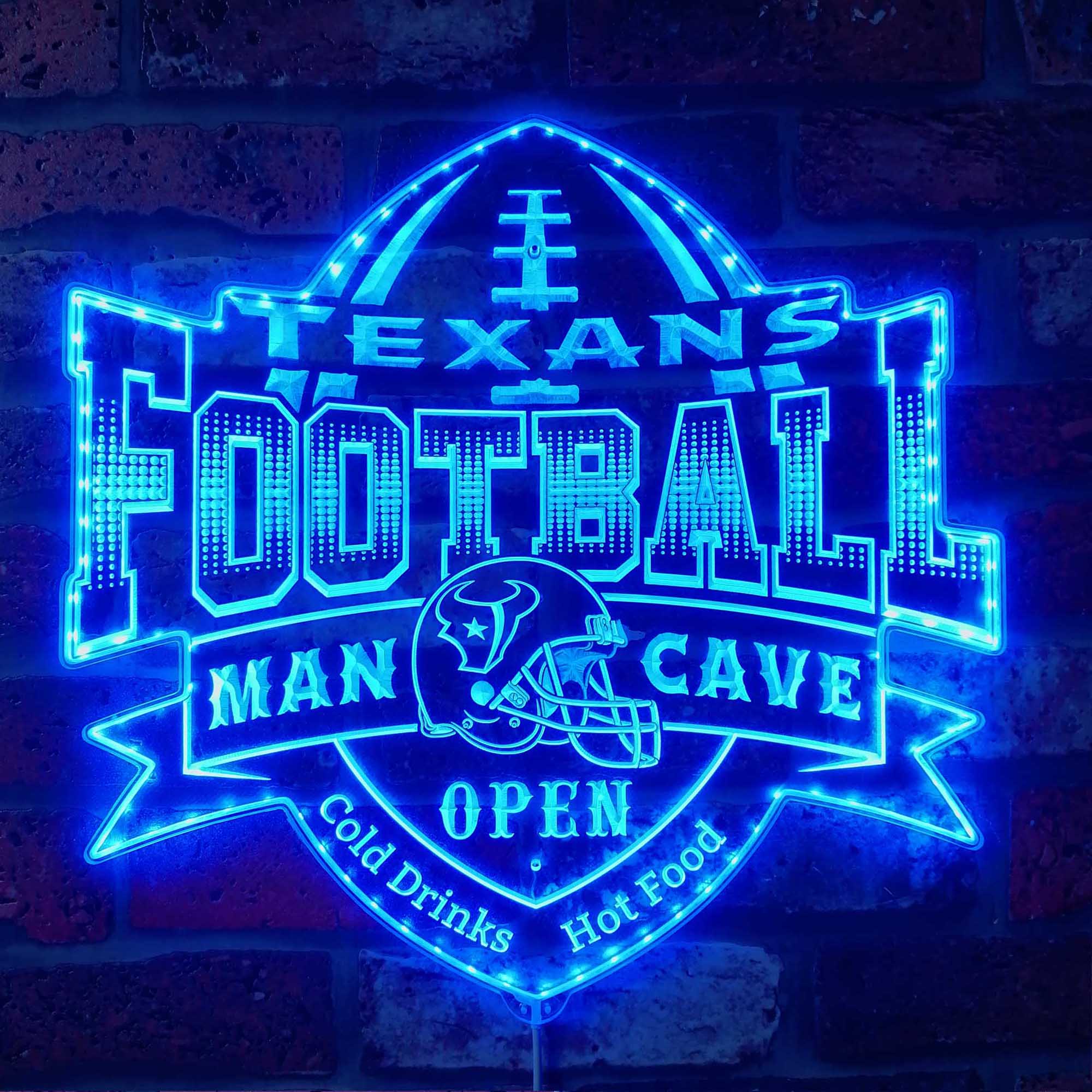 NFL Houston Texans Football Club Neon LED Sign with Dynamic RGB Colors - Image 4