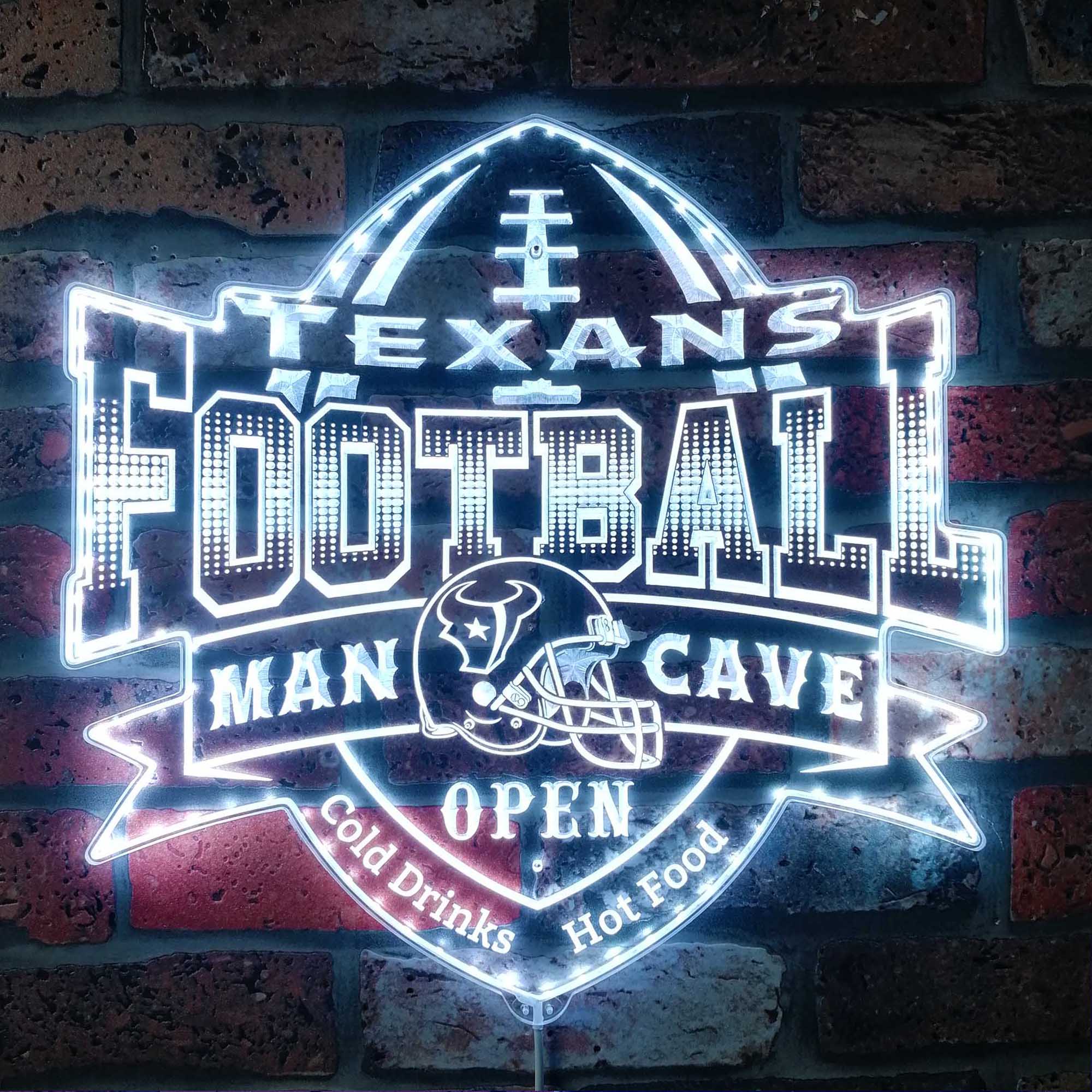 NFL Houston Texans Football Club Neon LED Sign with Dynamic RGB Colors - Image 5