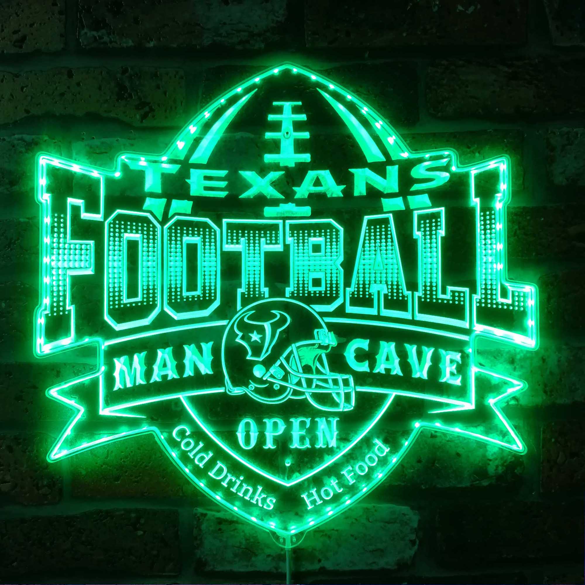 NFL Houston Texans Football Club Neon LED Sign with Dynamic RGB Colors - Image 6
