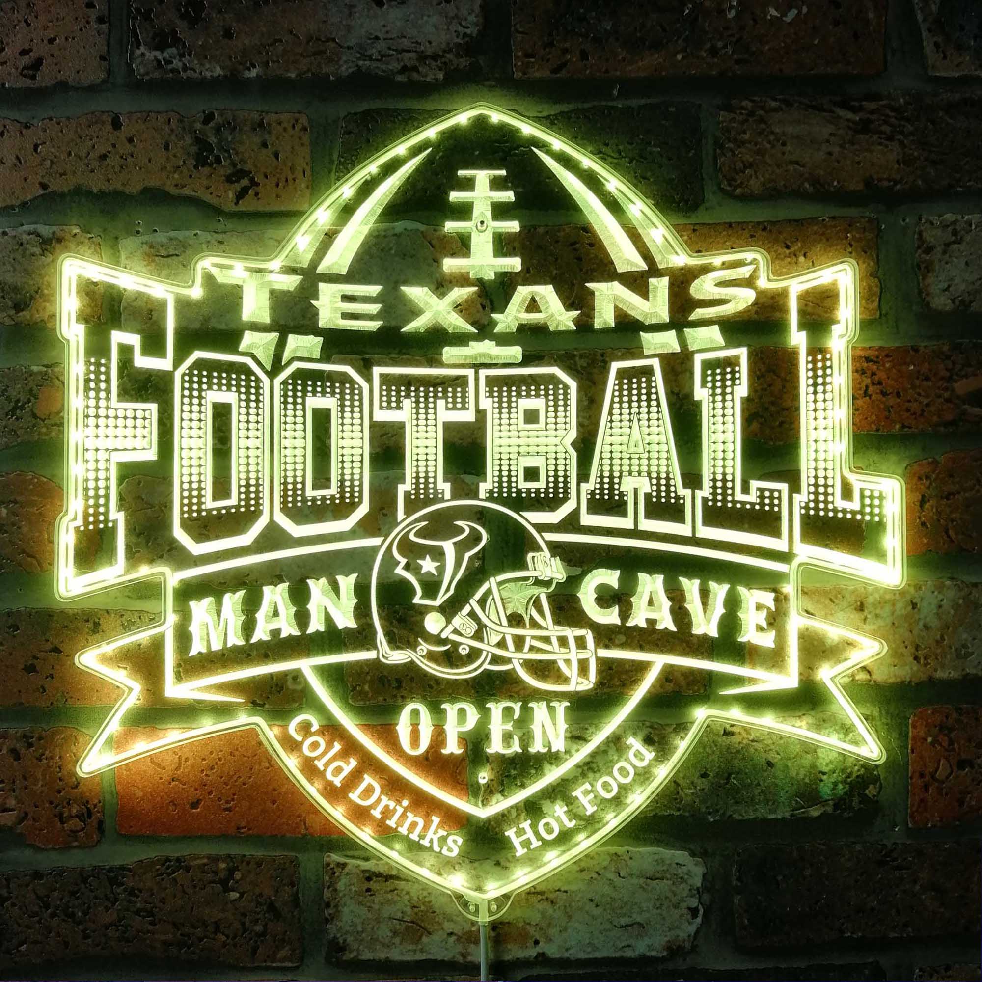 NFL Houston Texans Football Club Neon LED Sign with Dynamic RGB Colors - Image 7