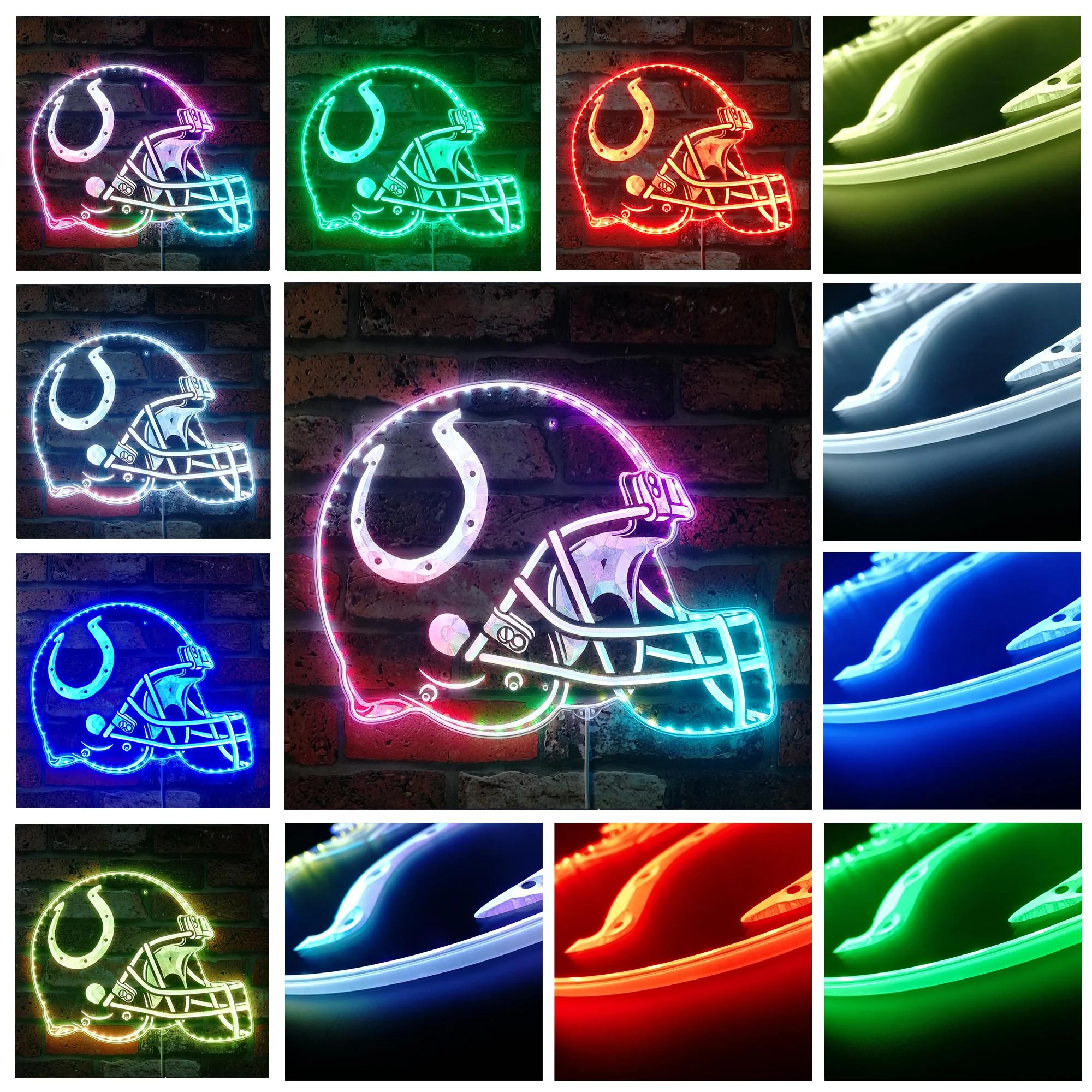 NFL Indianapolis Colts Football Club Neon LED Sign with Dynamic RGB Colors - Image 2