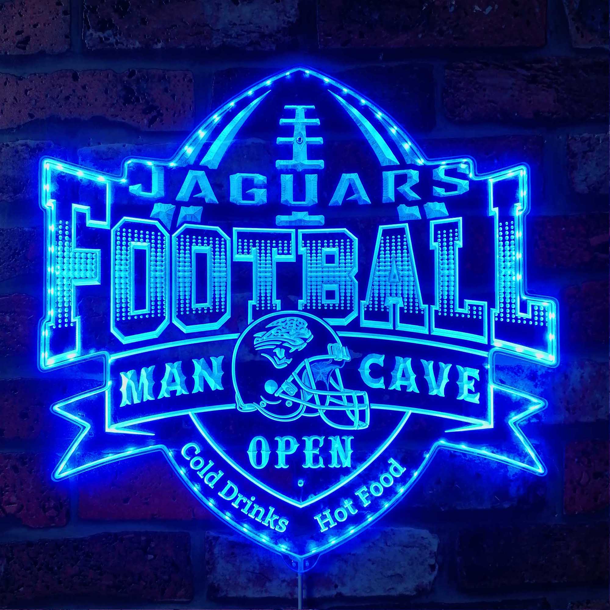 NFL Jacksonville Jaguars Football Neon LED Sign with Dynamic RGB Colors - Image 4