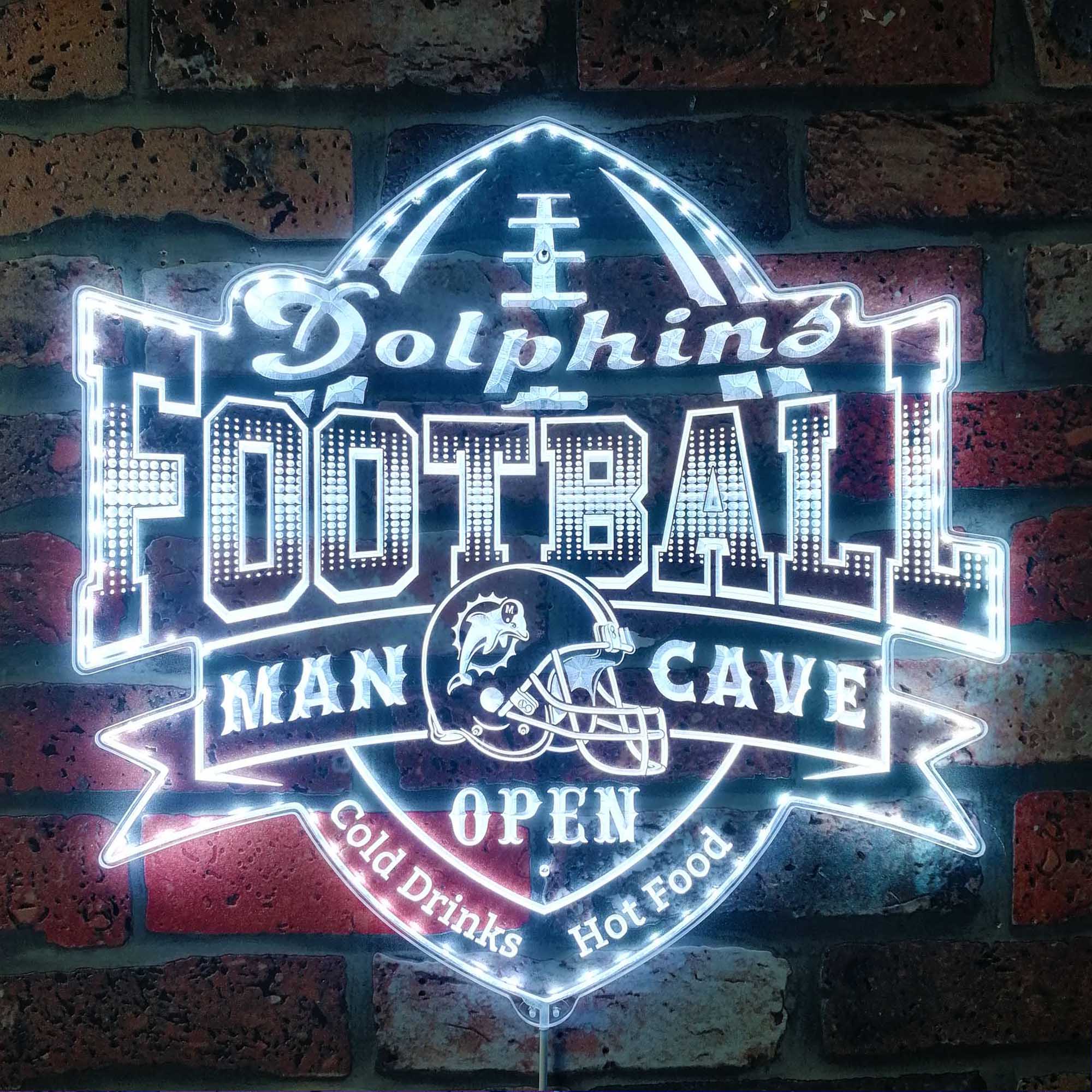 NFL Miami Dolphins Football Sport Neon LED Sign with Dynamic RGB Colors - Image 5
