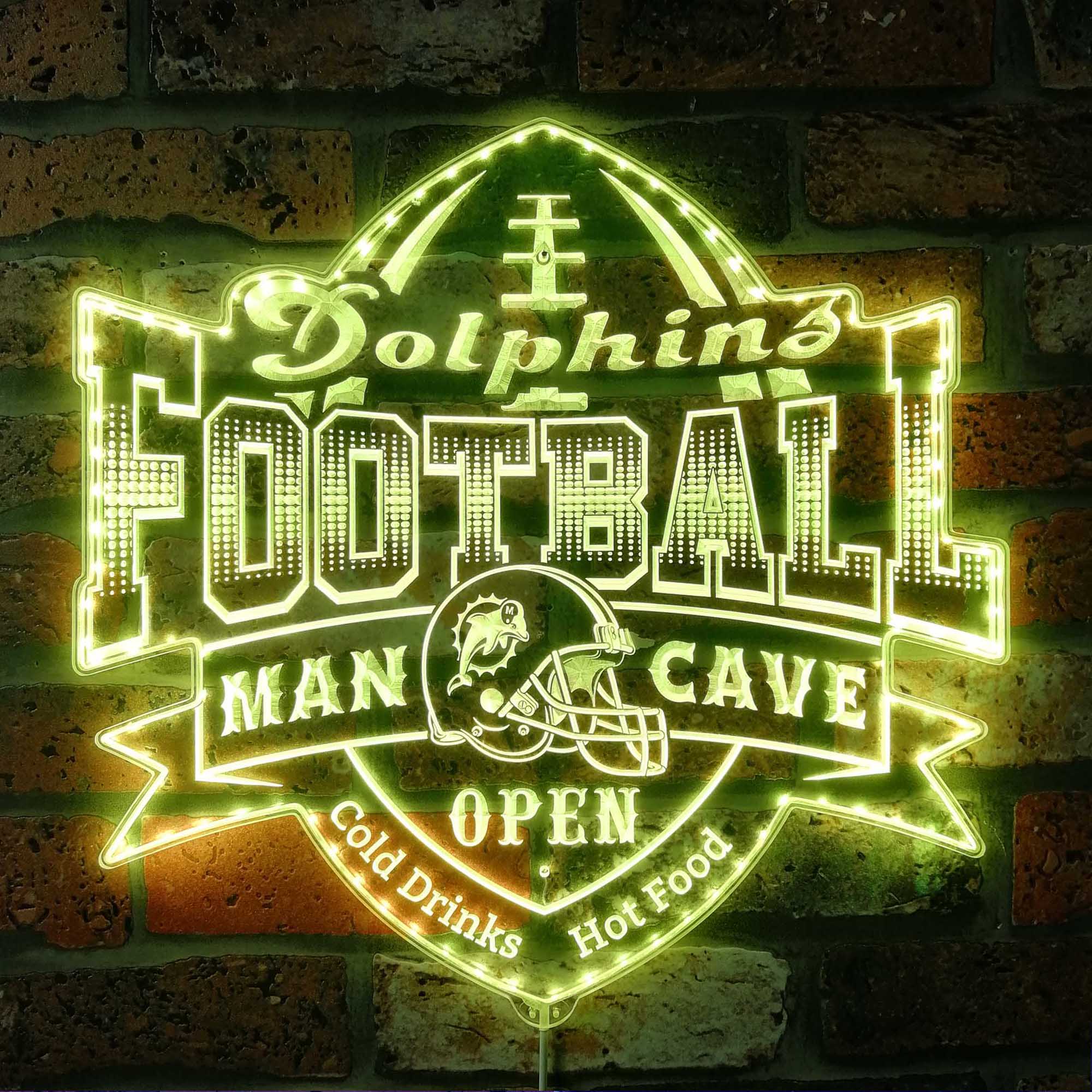 NFL Miami Dolphins Football Sport Neon LED Sign with Dynamic RGB Colors - Image 7