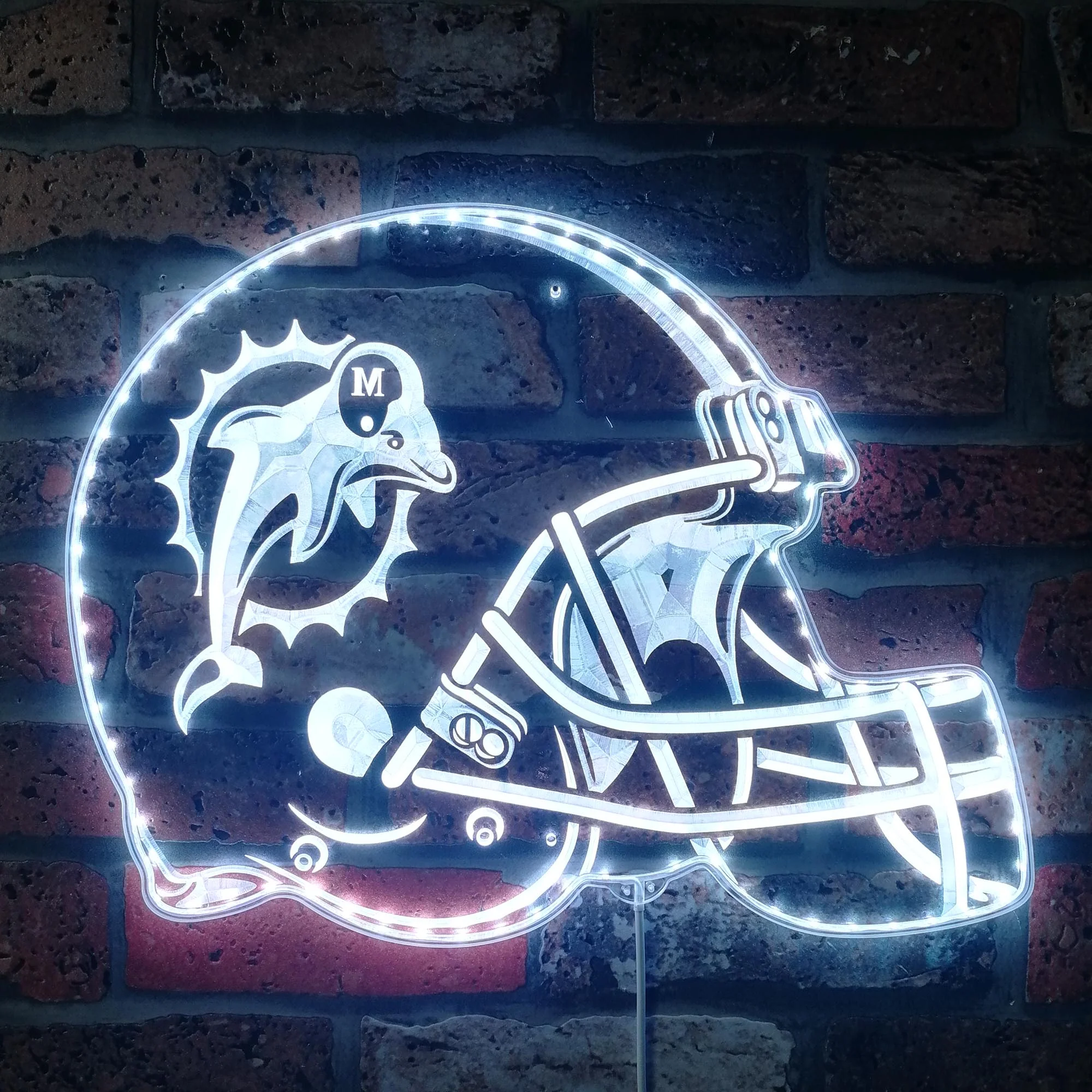 NFL Miami Dolphins Football Sport Neon LED Sign with Dynamic RGB Colors - Image 5