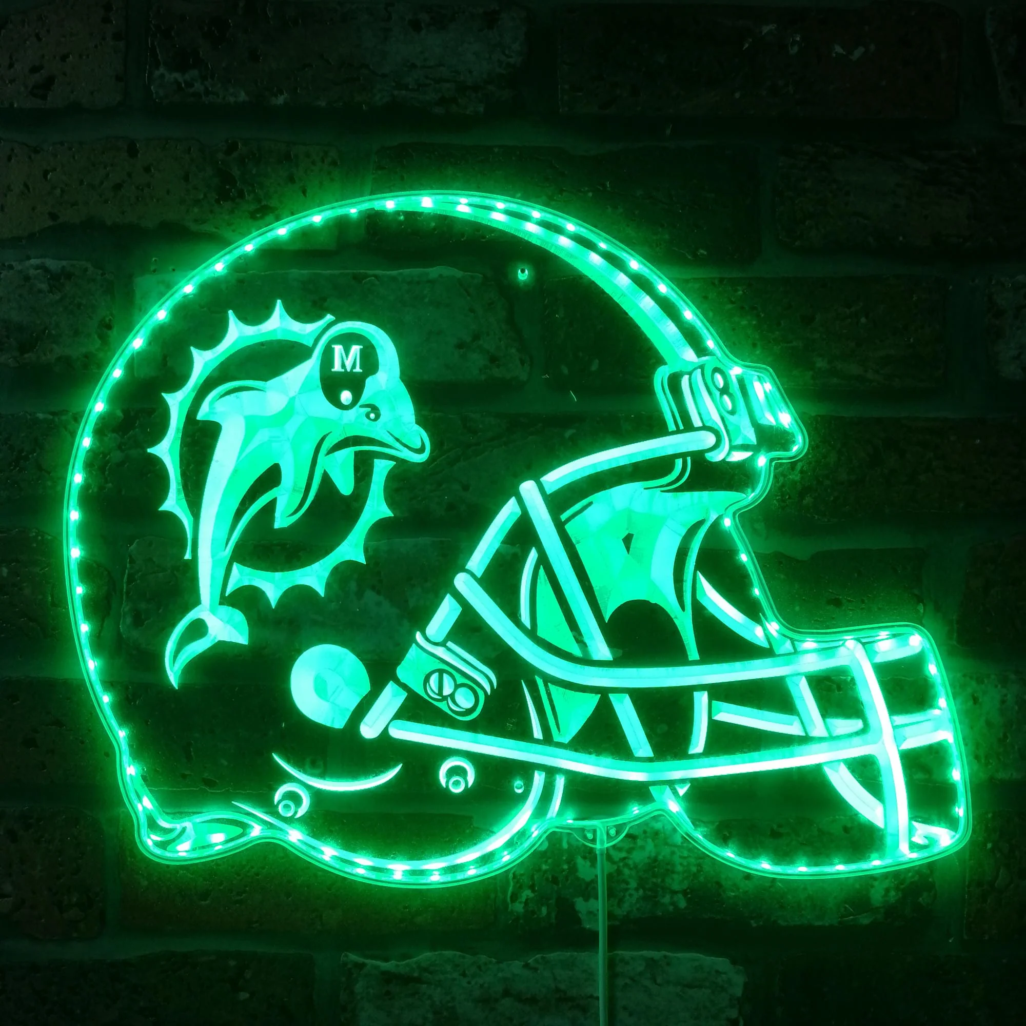 NFL Miami Dolphins Football Sport Neon LED Sign with Dynamic RGB Colors - Image 6