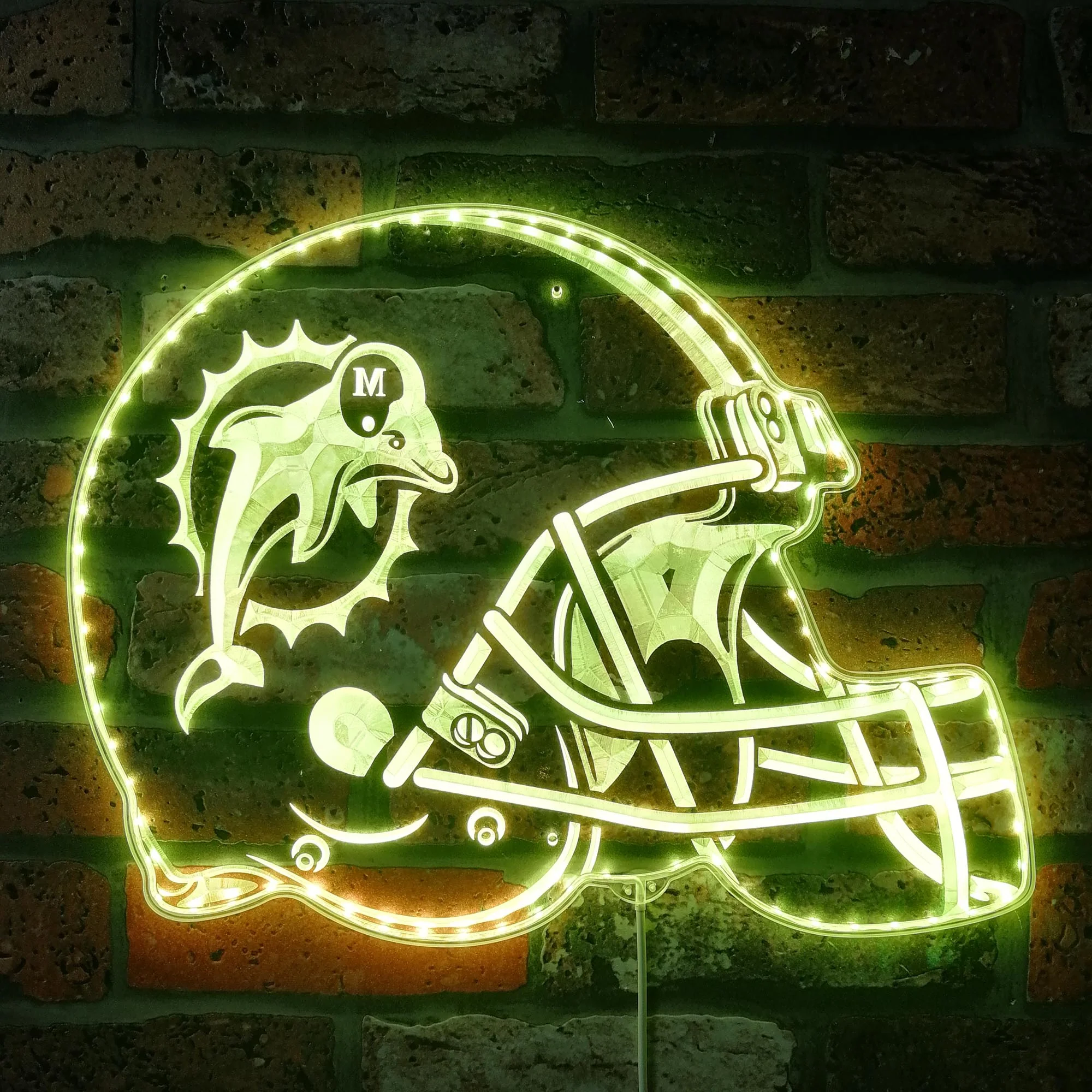 NFL Miami Dolphins Football Sport Neon LED Sign with Dynamic RGB Colors - Image 7