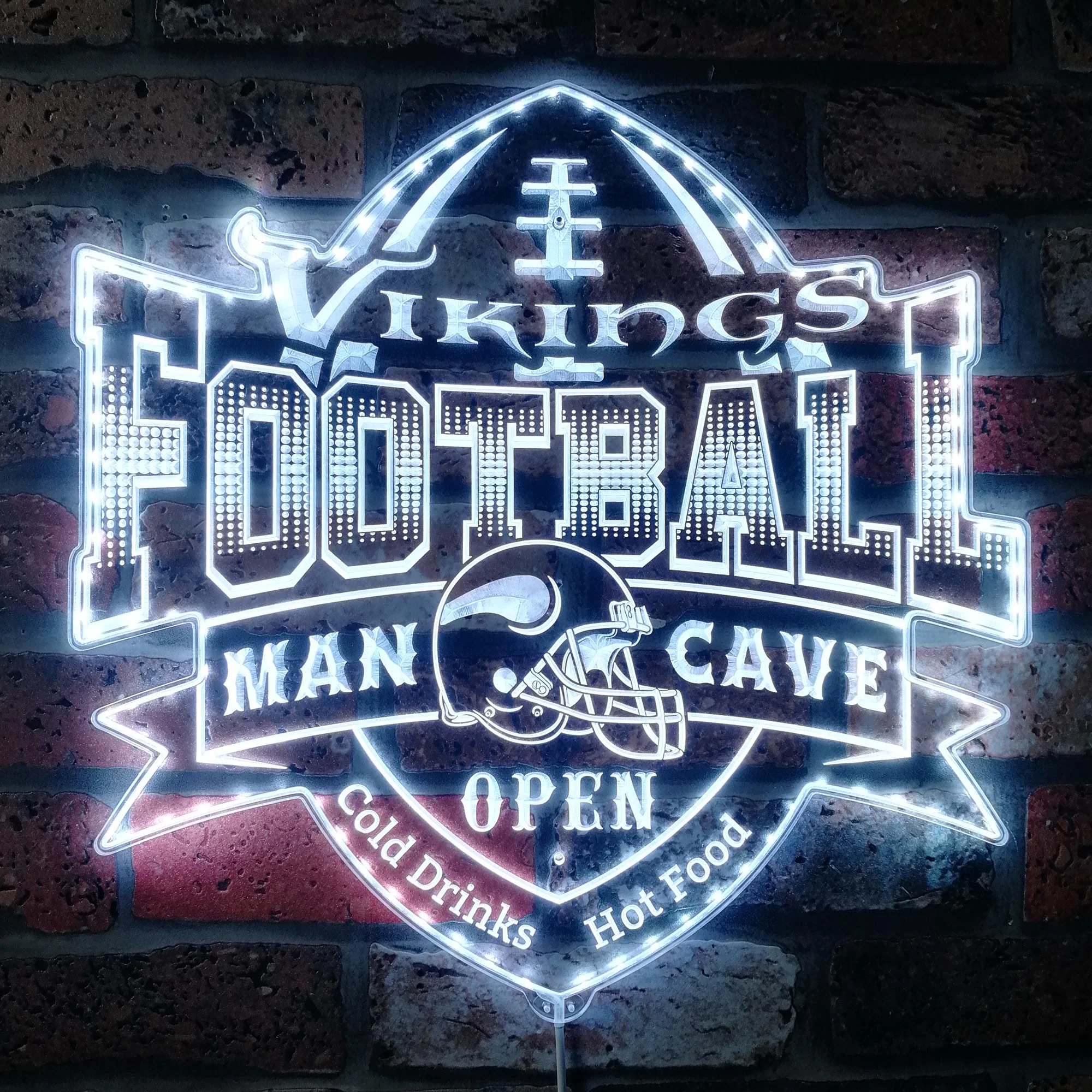 NFL Minnesota Vikings Football Neon LED Sign with Dynamic RGB Colors - Image 5