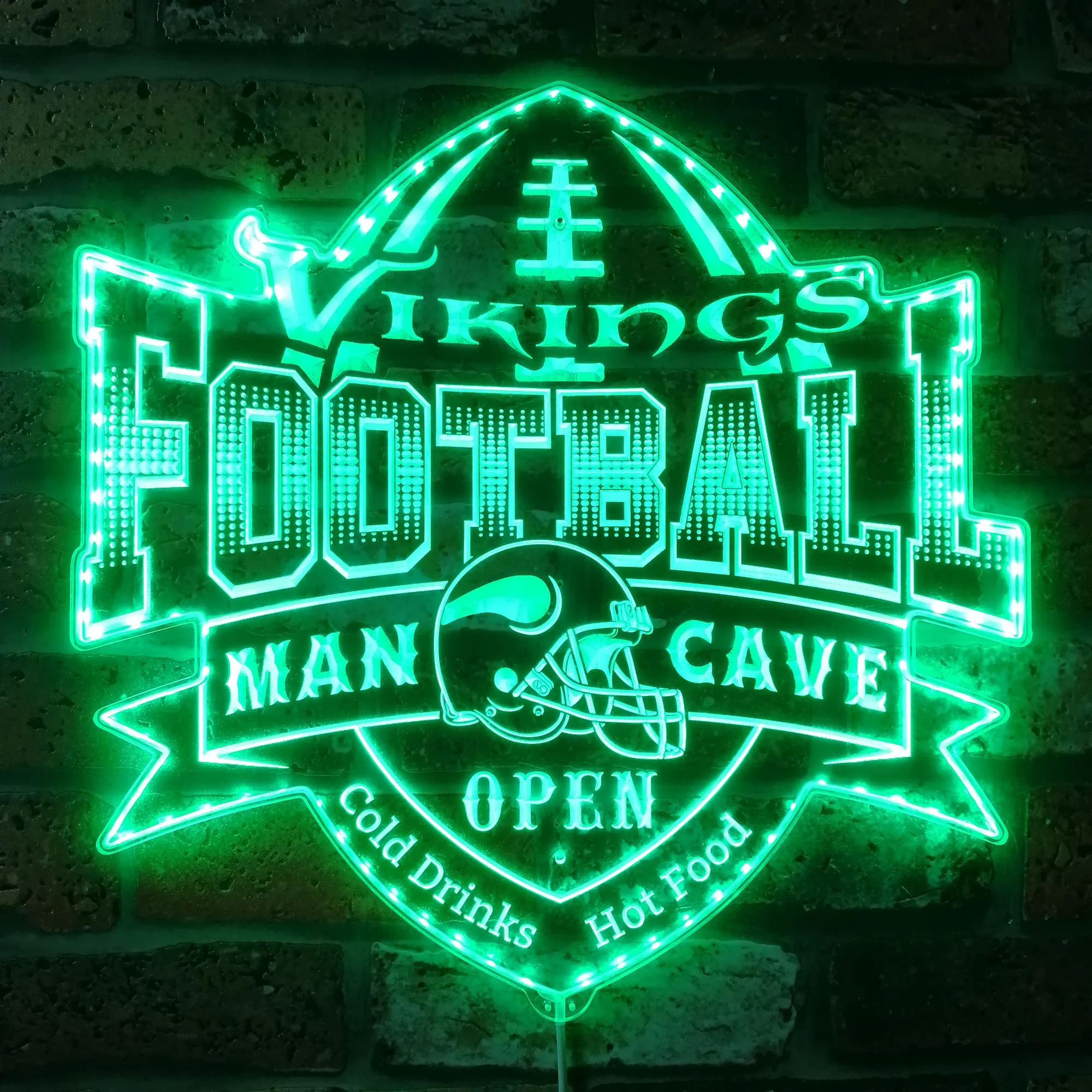 NFL Minnesota Vikings Football Neon LED Sign with Dynamic RGB Colors - Image 6