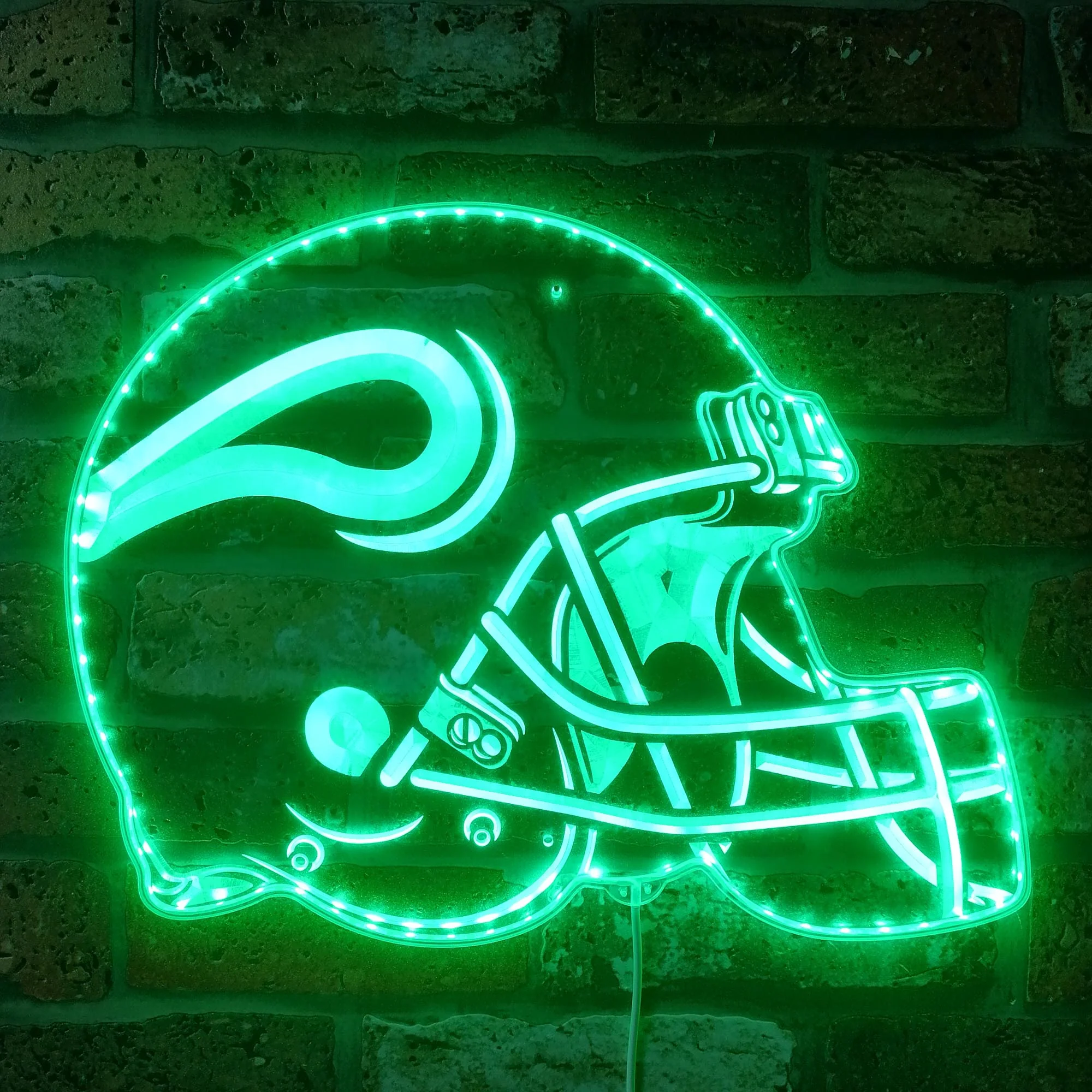 NFL Minnesota Vikings Football Neon LED Sign with Dynamic RGB Colors - Image 6