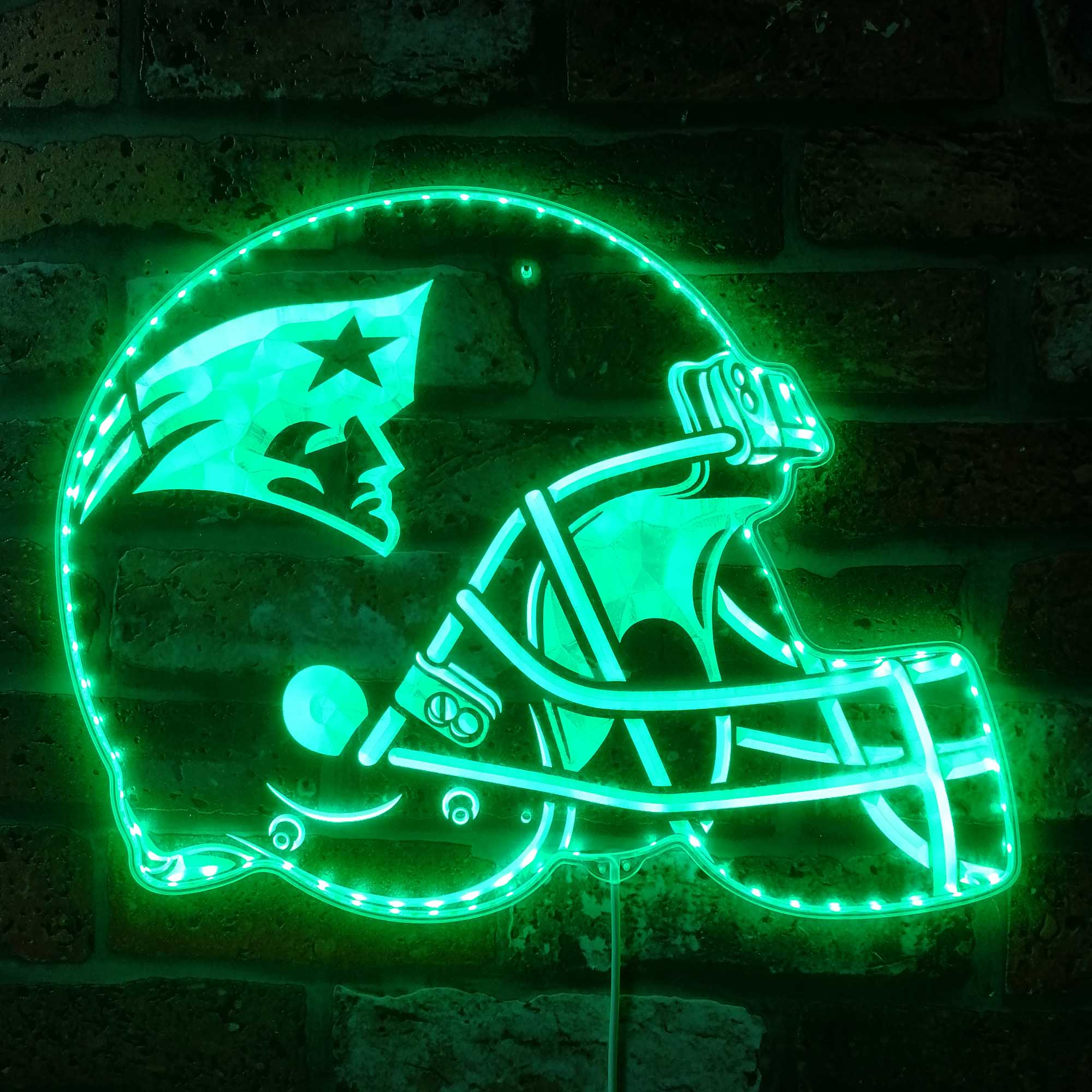NFL New England Patriots Football Neon LED Sign with Dynamic RGB Colors - Image 6