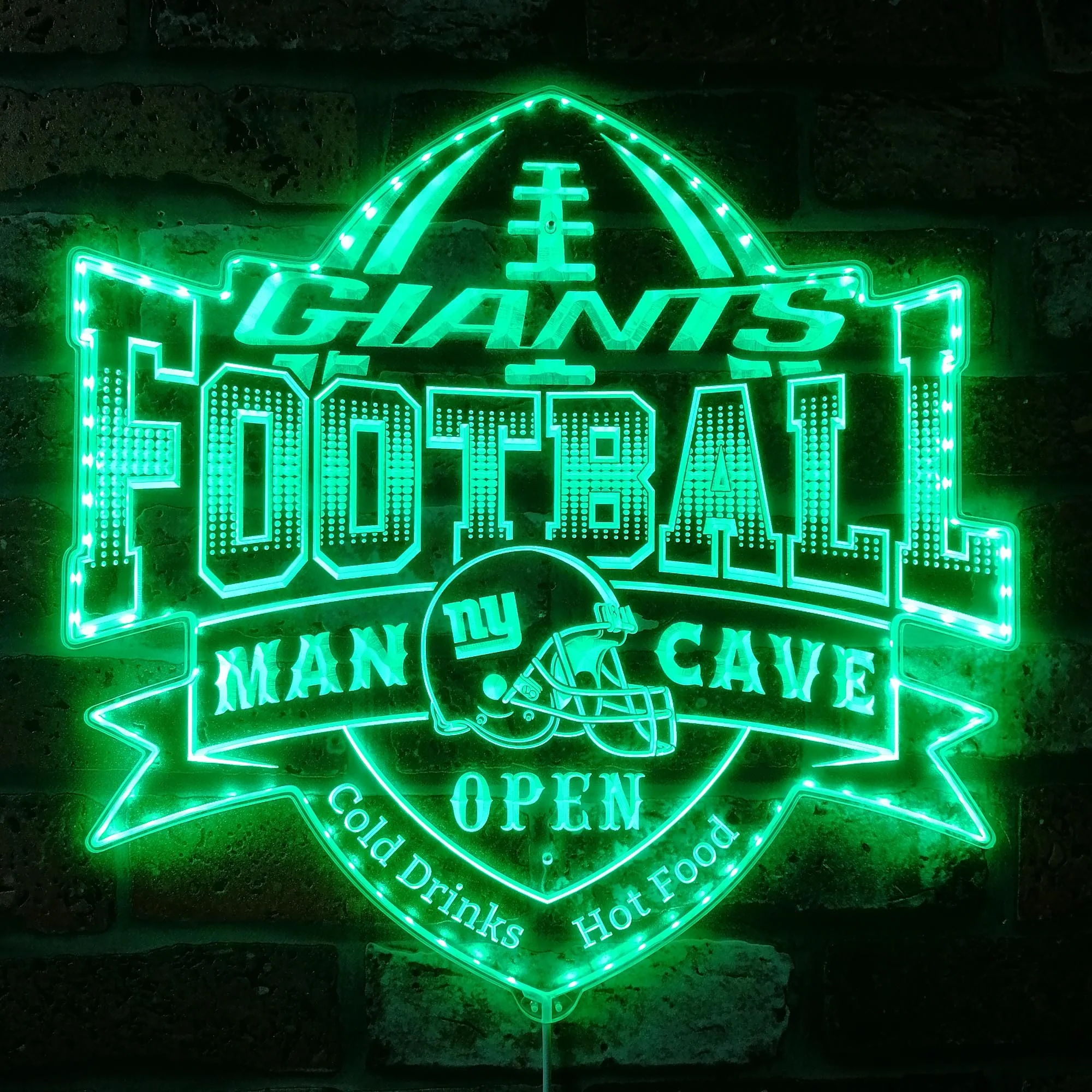 NFL New York Giants Football Neon LED Sign with Dynamic RGB Colors - Image 6