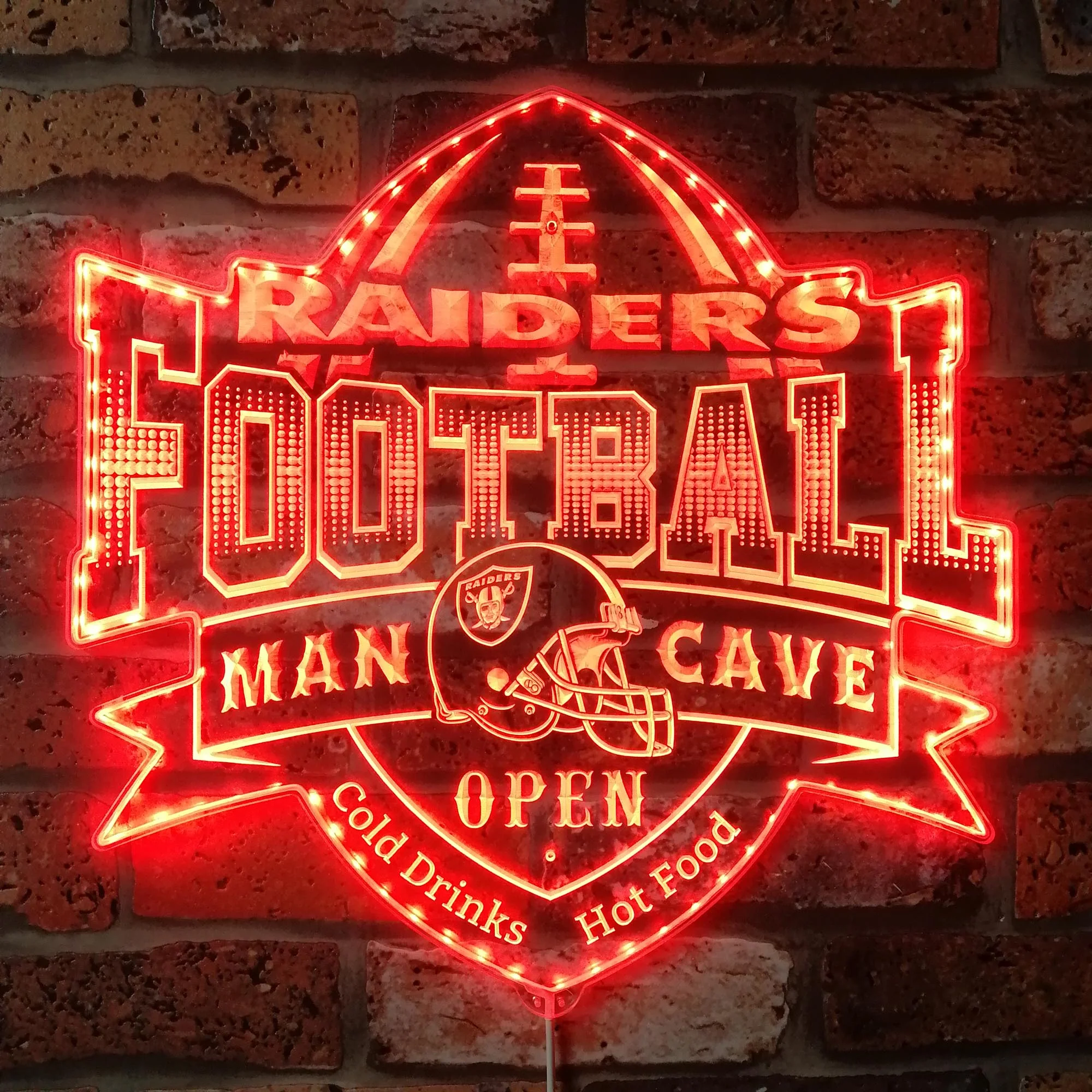 NFL Las Vegas Raiders Football Club Neon LED Sign with Dynamic RGB Colors - Image 3