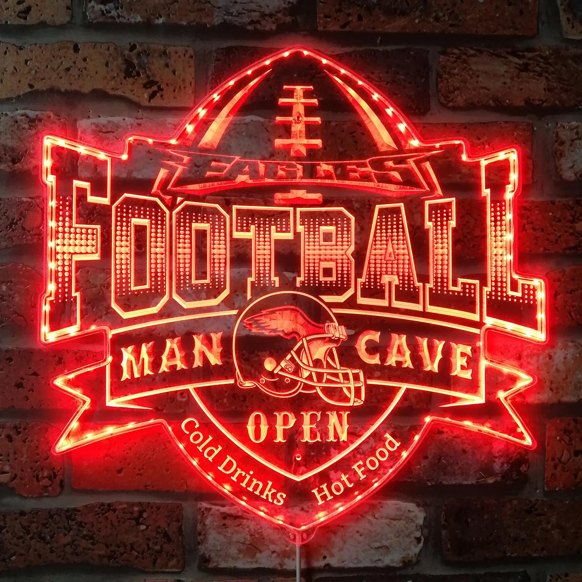 NFL Philadelphia Eagles Football Club Neon LED Sign with Dynamic RGB Colors - Image 3