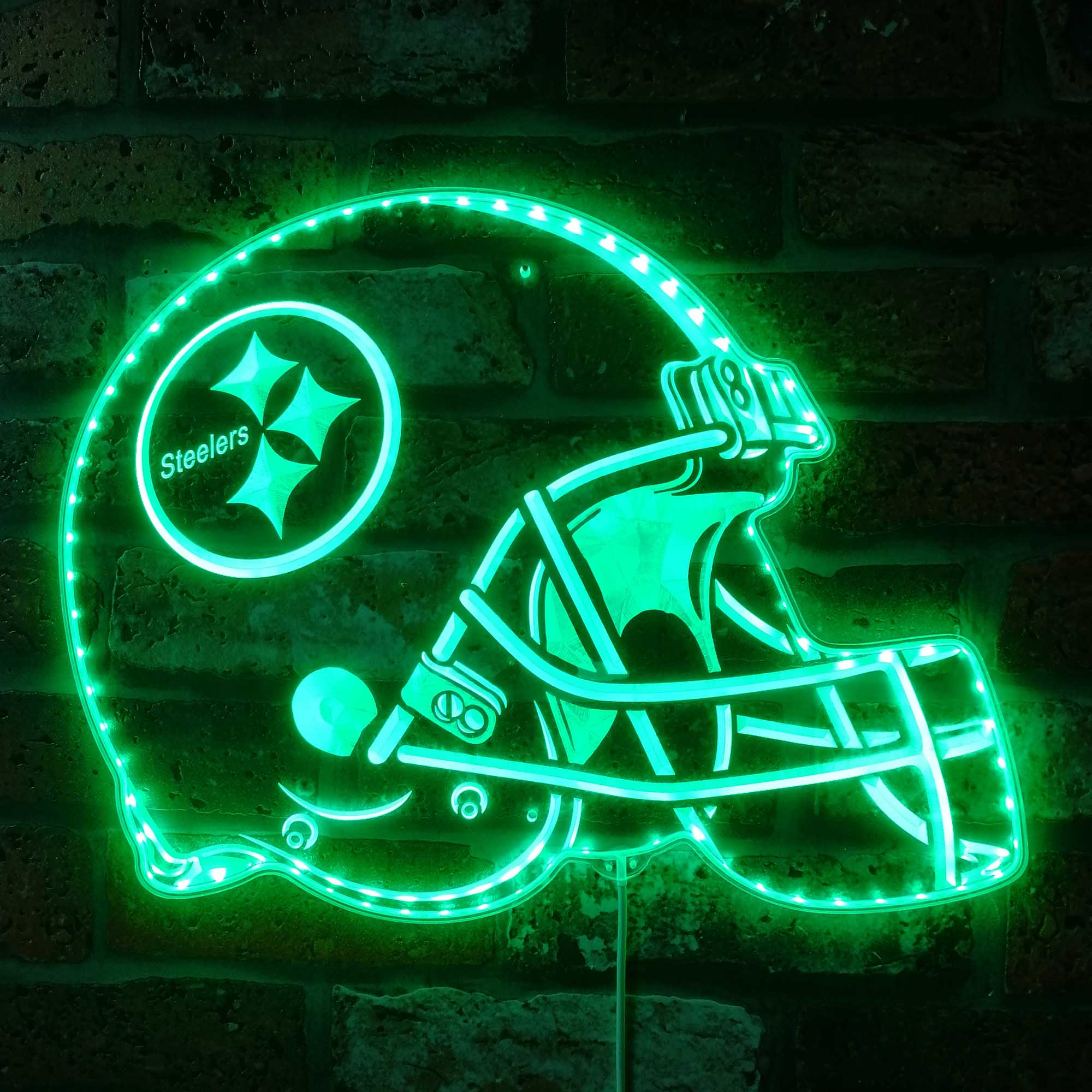 NFL Pittsburgh Steelers Football Club Neon LED Sign with Dynamic RGB Colors - Image 6
