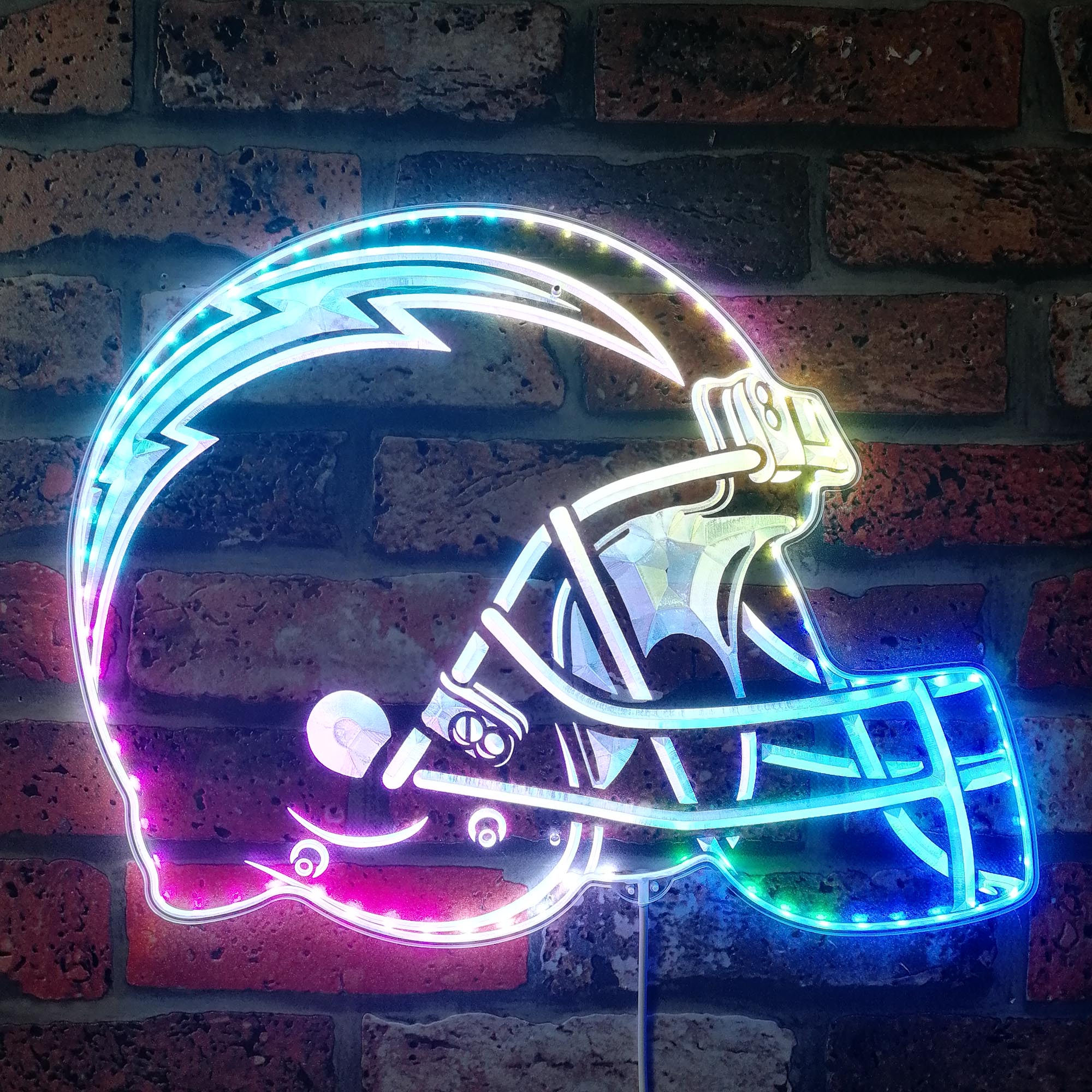 NFL San Diego Chargers Football Neon LED Sign with Dynamic RGB Colors