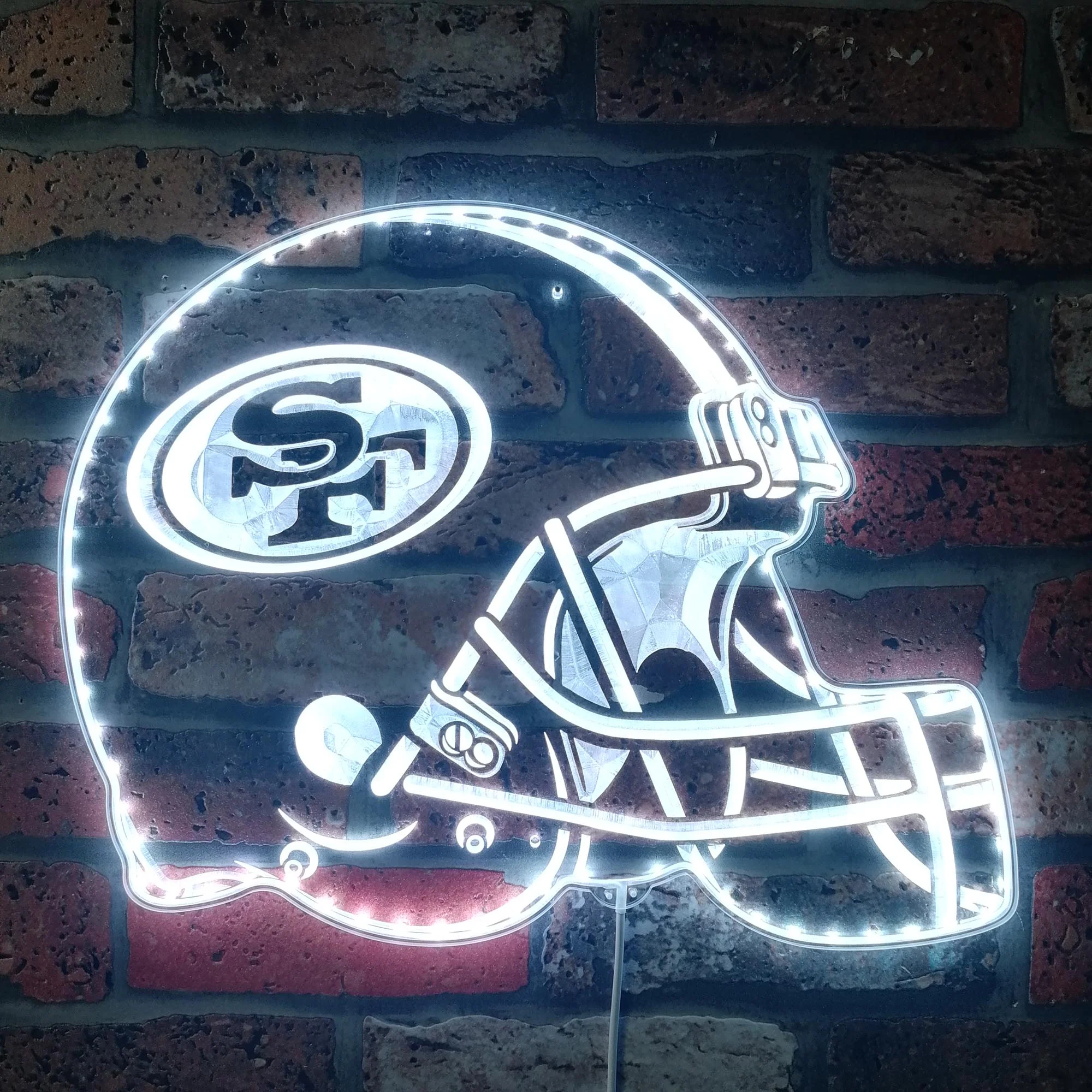 San Francisco 49ers Helmet Neon LED Sign with Dynamic RGB Colors - Image 5