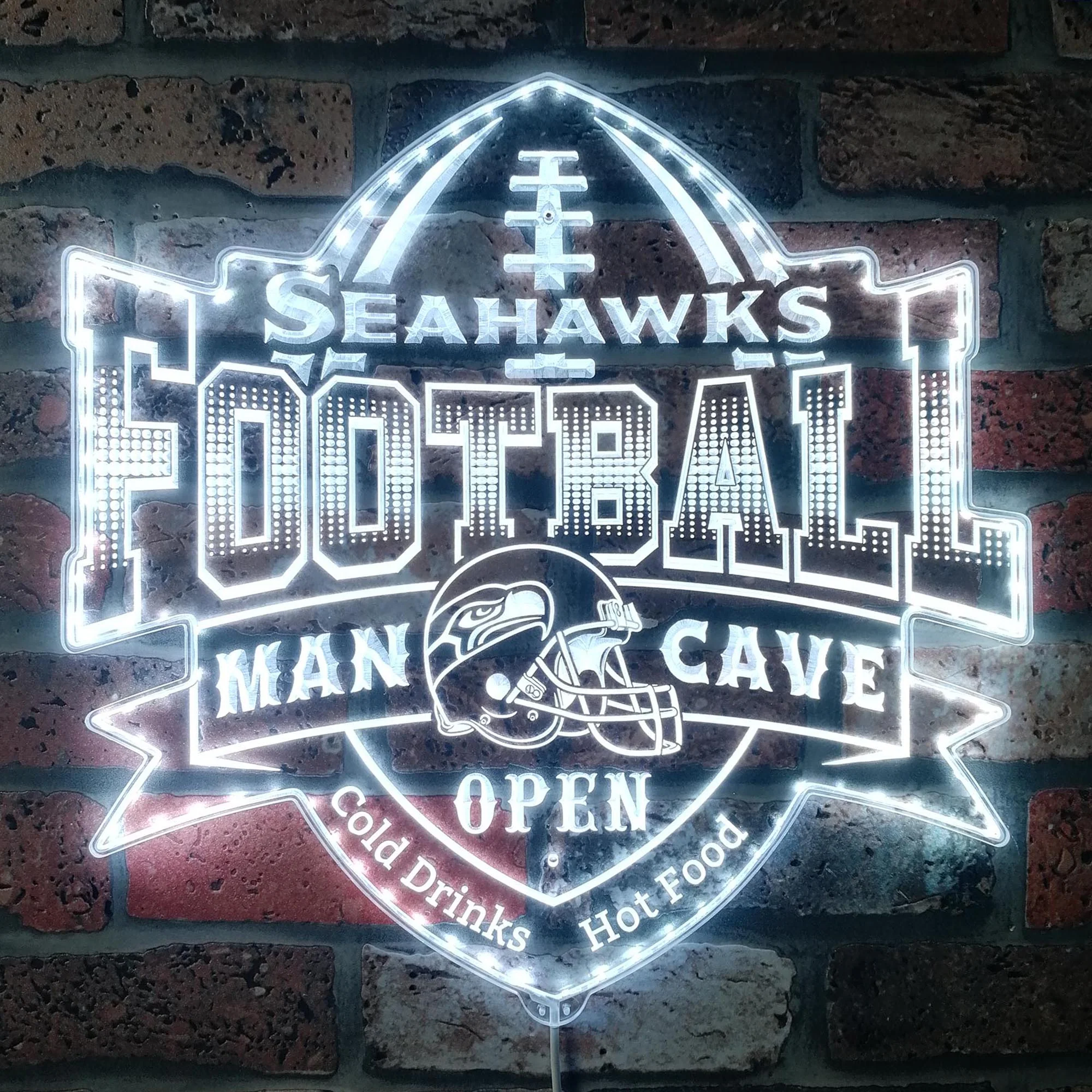 NFL Seattle Seahawks Football Neon LED Sign with Dynamic RGB Colors - Image 5