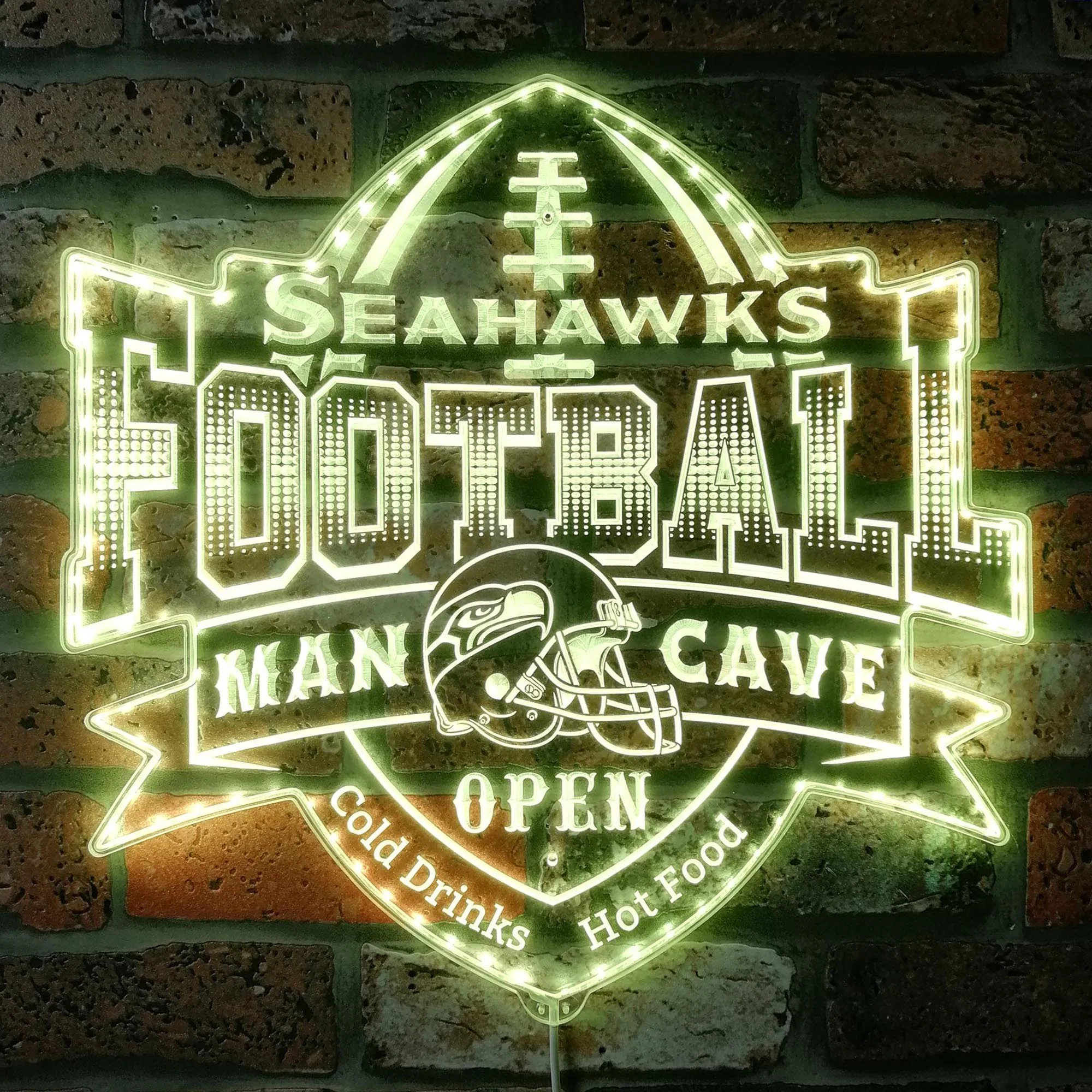 NFL Seattle Seahawks Football Neon LED Sign with Dynamic RGB Colors - Image 7