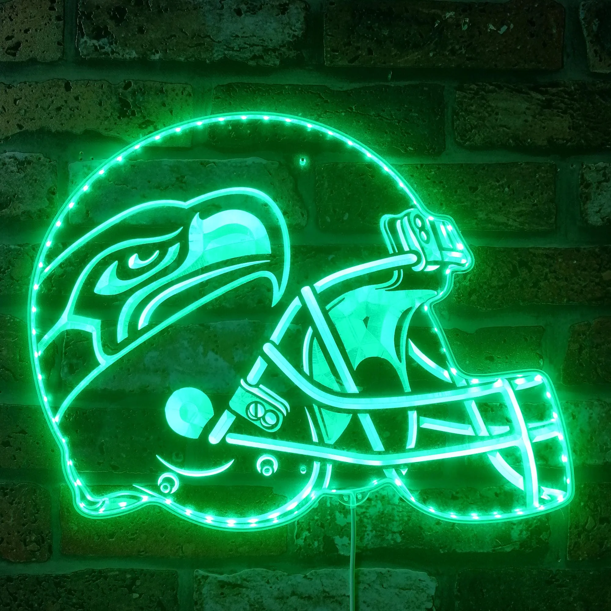 NFL Seattle Seahawks Football Neon LED Sign with Dynamic RGB Colors - Image 6
